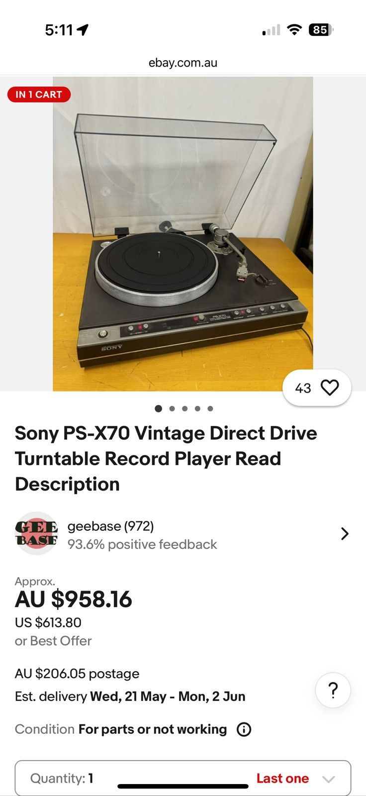 Sony Sony PS-XA-1000 turntable Size ONE SIZE - 7 Thumbnail