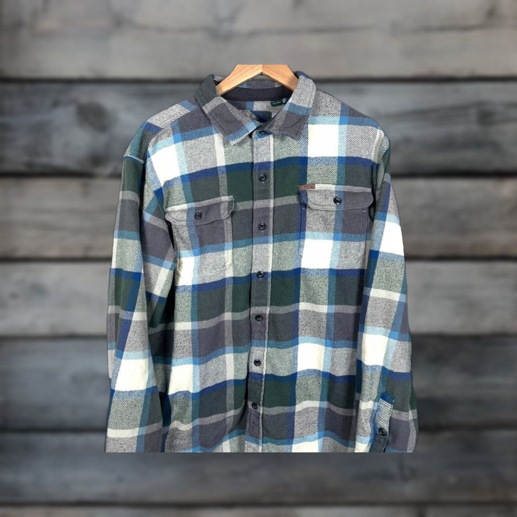 Orvis Orvis Heavyweight Flannel Shirt Jacket 2XL Gray Green Plaid Shacket Grunge Casual Workwear Button-Up Front Pocketed Faces: Mens Size US XXL / EU 58 / 5 - 1 Thumbnail