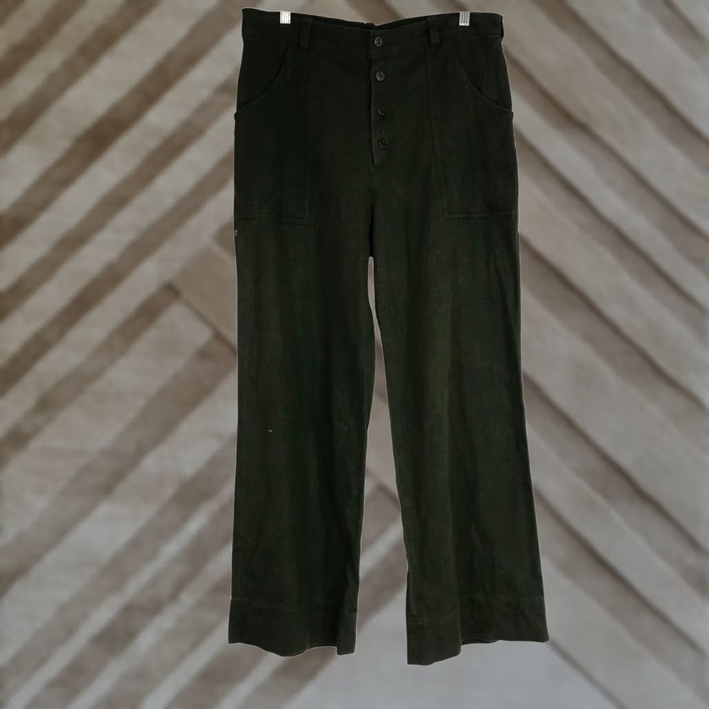 Equipment militaries equipment Pants Womens 32 High Waisted Wide Leg Olive Button Fly Utility Size 24" / US 00 / IT 34 - 1 Thumbnail