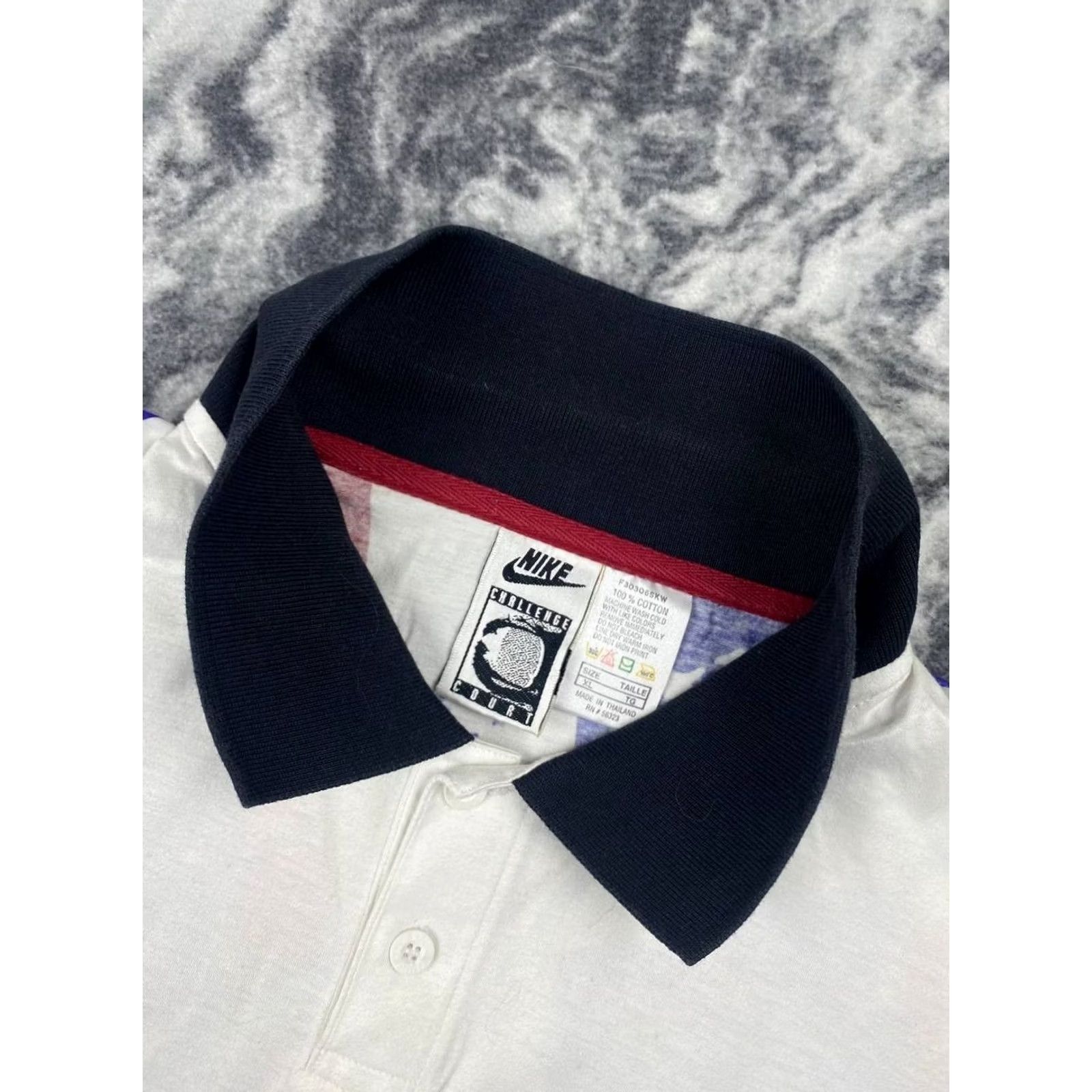 Nike VINTAGE Nike Challenge Court Polo Shirt Men XL White 90s Tennis Polo Nike Dri-FIT Mens Size US XL / EU 56 / 4 - 3 Thumbnail