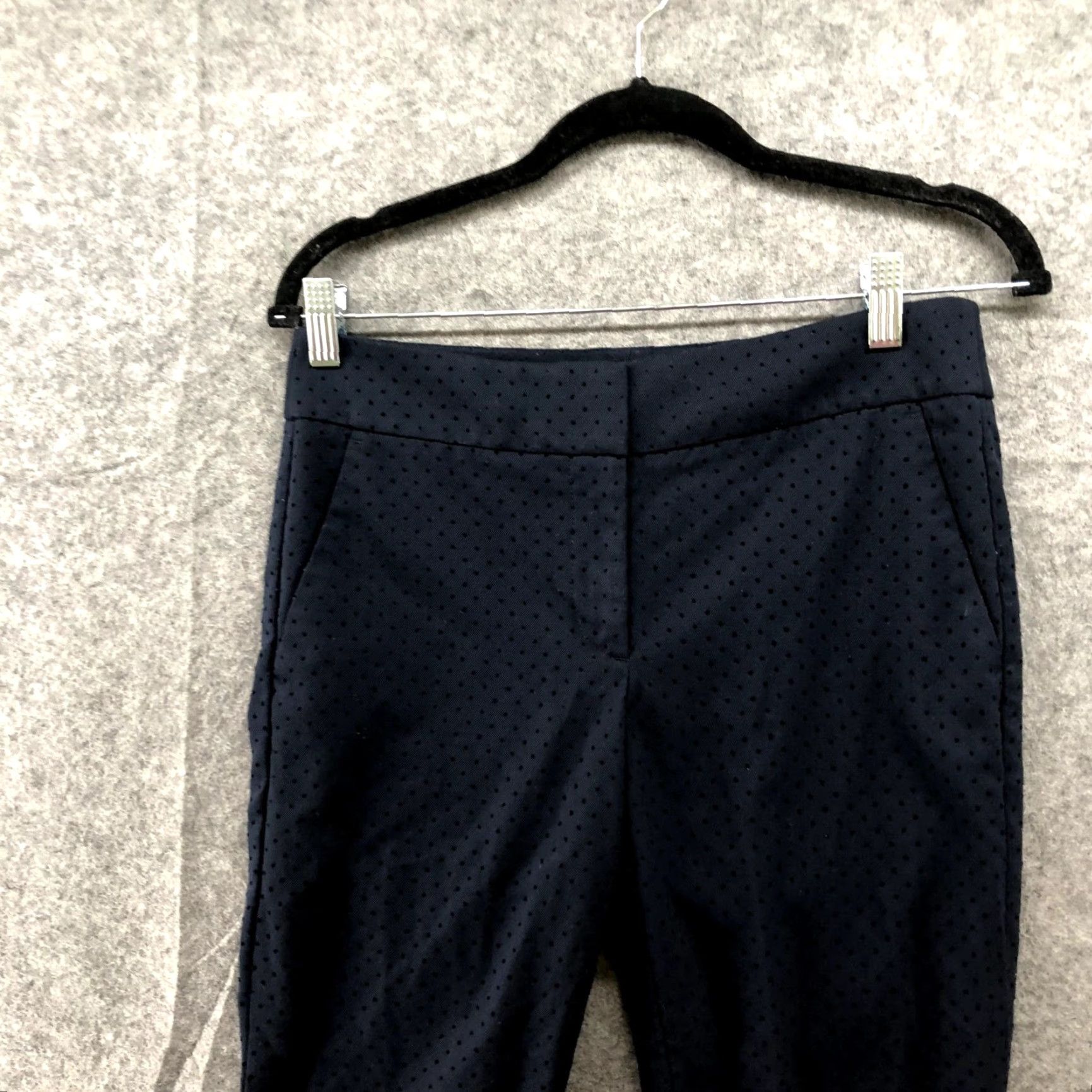 Loft LOFT Marisa Skinny Dress Pants Womens Size 2 Navy Blue Velvet Polka Dot Print Dress Pants Women's 2 Navy Blue Velvet Polka Dot Print Size 26" / US 2 / IT 38 - 3 Thumbnail
