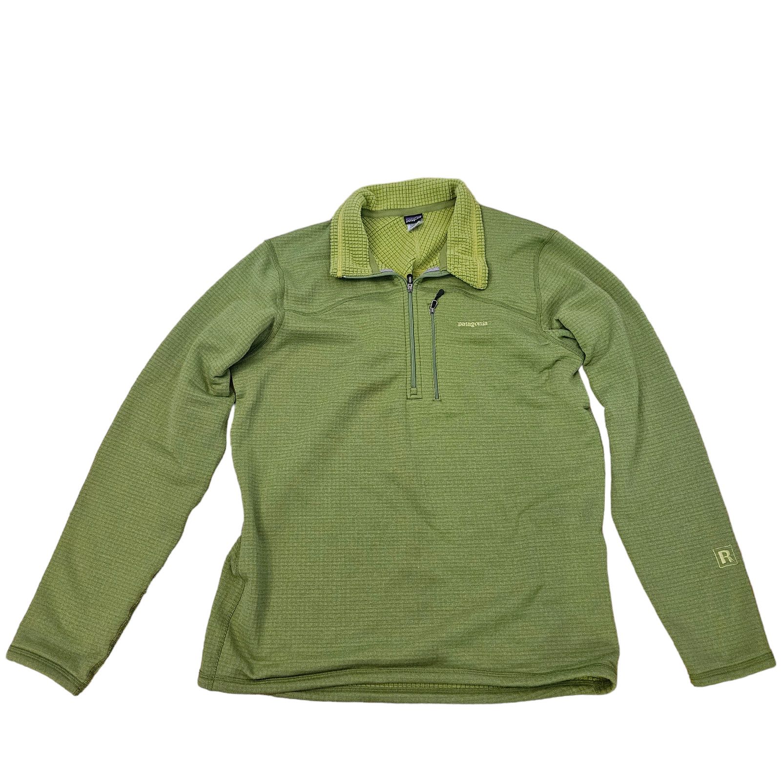 Patagonia 1/2 Zip R1 Regulator Fleece Waffle Weave Lime SZ L