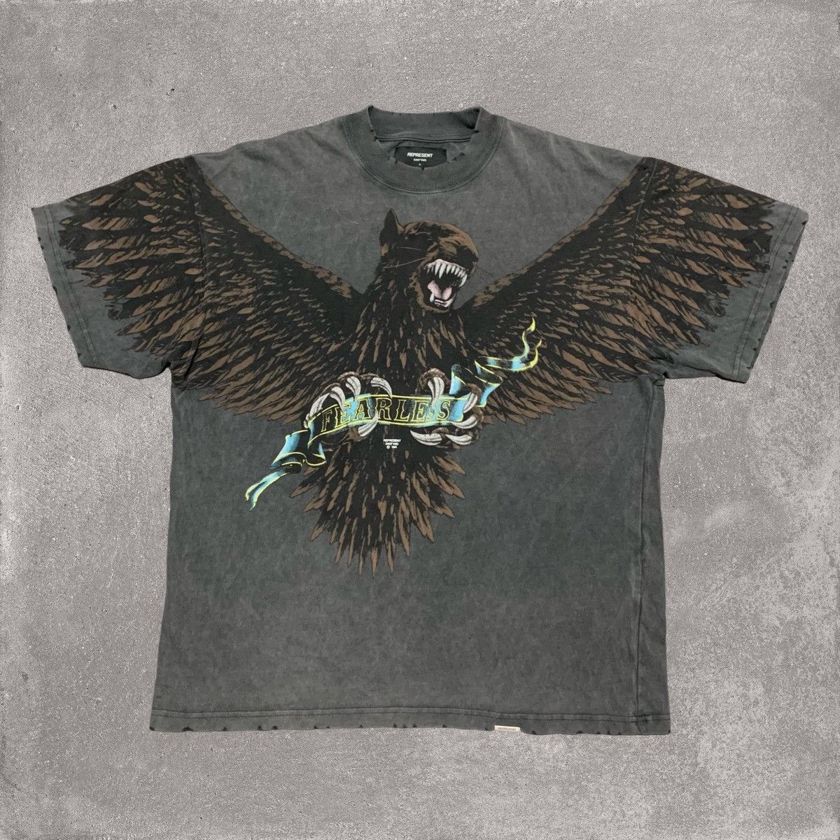 Represent Clo. Represent Small Terrier Eagle Vintage Grey Tee Size US S / EU 44-46 / 1 - 1 Thumbnail
