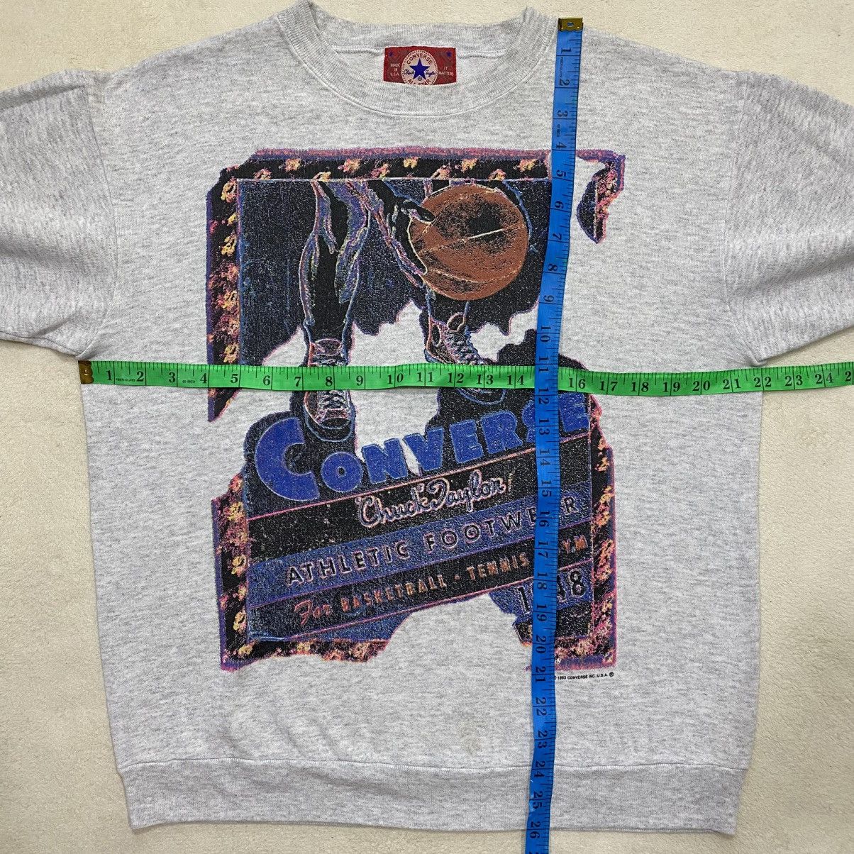 Converse × Vintage Vintage 1993 CONVERSE Big Print Sweatshirt Size US M / EU 48-50 / 2 - 8 Thumbnail