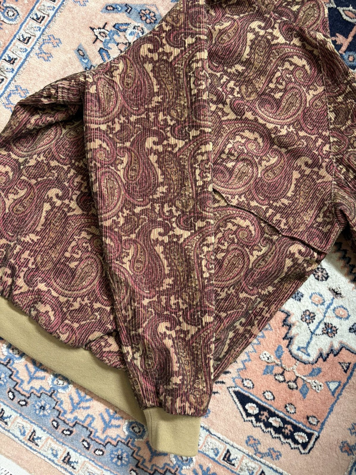 Beams Plus BEAMS corduroy Archive Paisley Knit Bomber Jacket Size US L / EU 52-54 / 3 - 5 Thumbnail