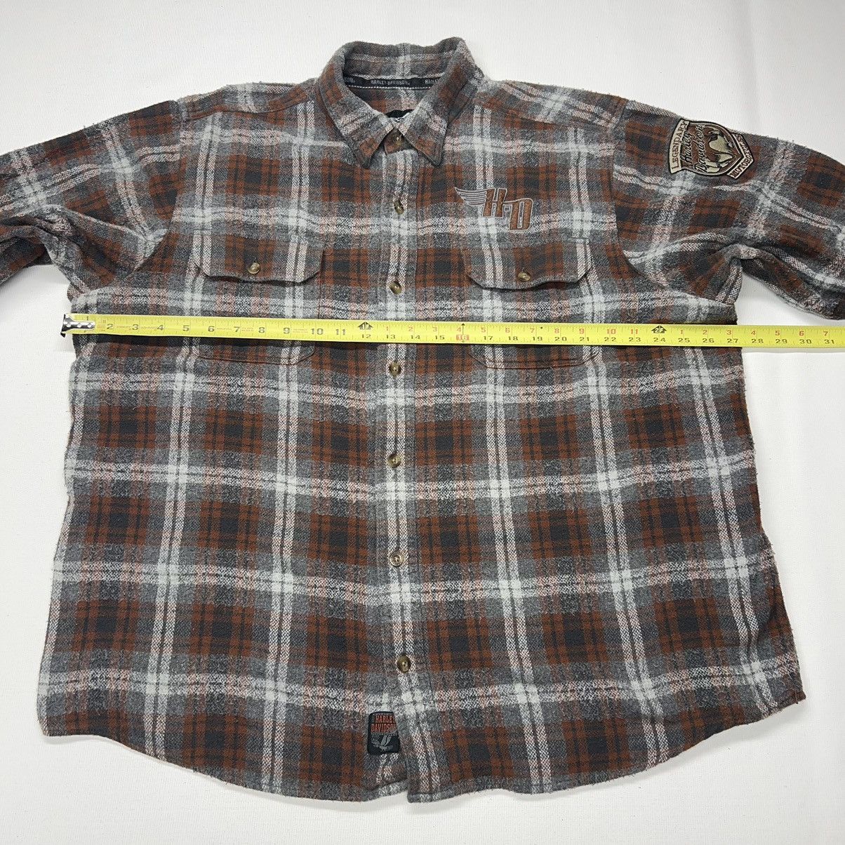 Harley Davidson Harley Davidson Flannel Shirt Brown Button Plaid Motorcycle Size US XXL / EU 58 / 5 - 20 Thumbnail