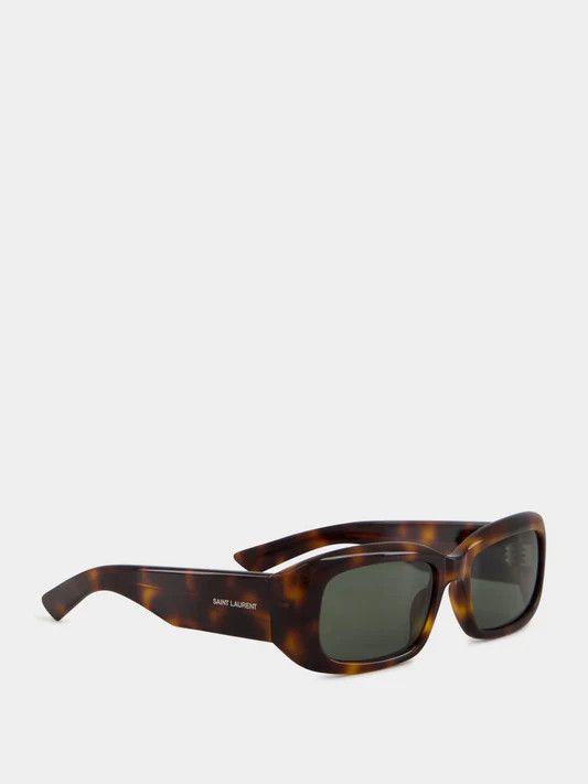 Saint Laurent Paris o1bcso1str0426 Size:OS/ Rectangle-Frame Sunglasses in Brown Size ONE SIZE - 2 Thumbnail