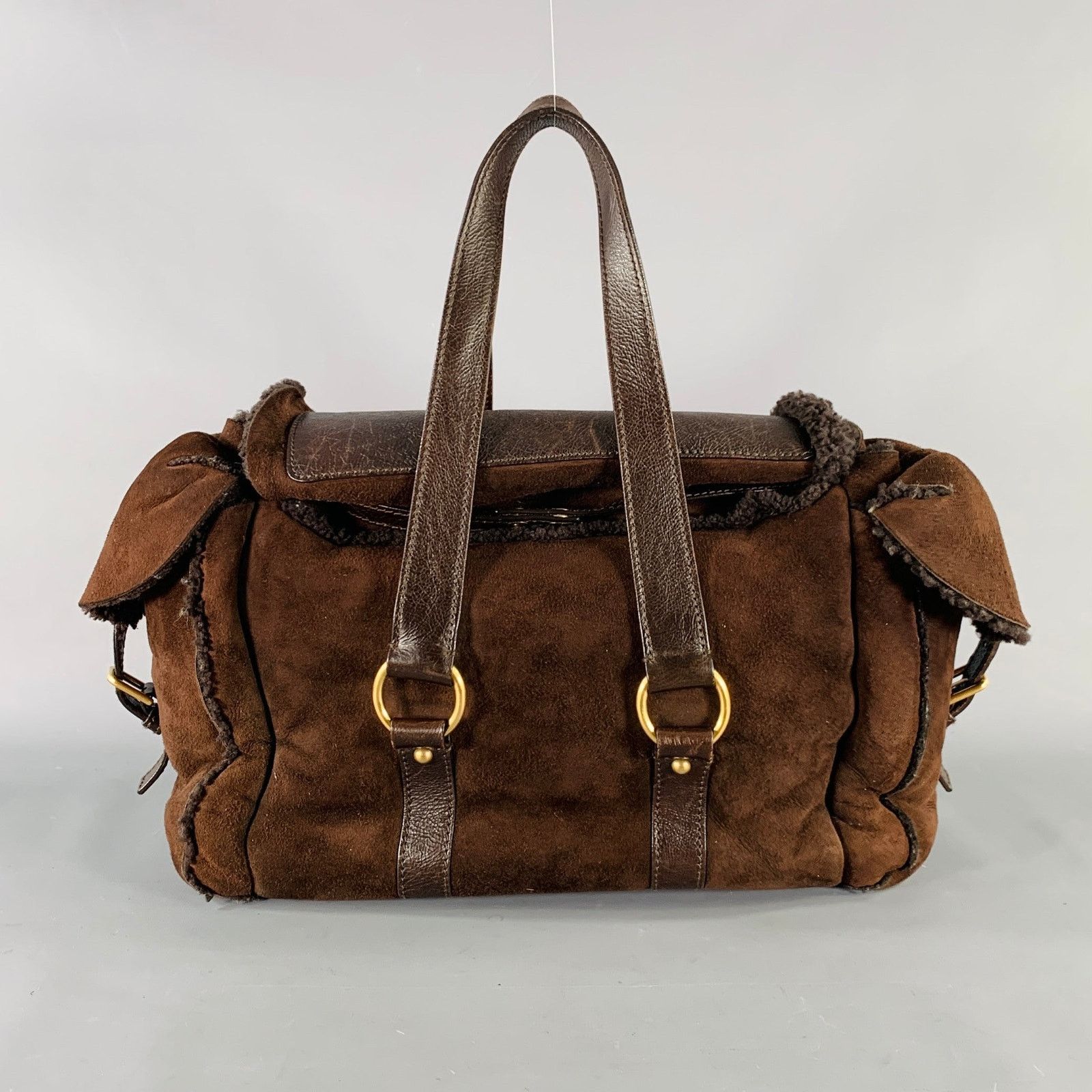 Yves Saint Laurent YVES SAINT LAURENT Brown Shearling Leather Shoulder Handbag Size ONE SIZE - 4 Thumbnail