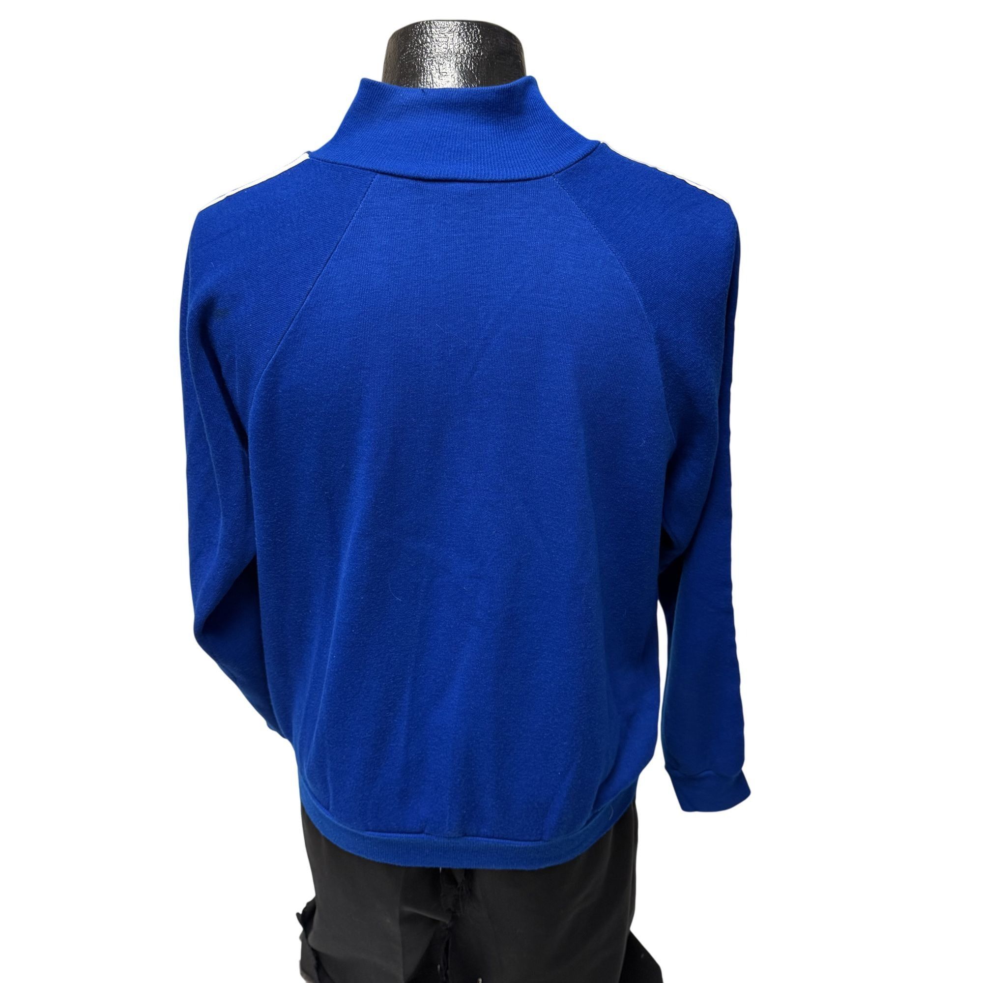 Other Vtg Royal Blue Acrylic White STRIPE Warm Up Running Jacket Size US M / EU 48-50 / 2 - 3 Thumbnail