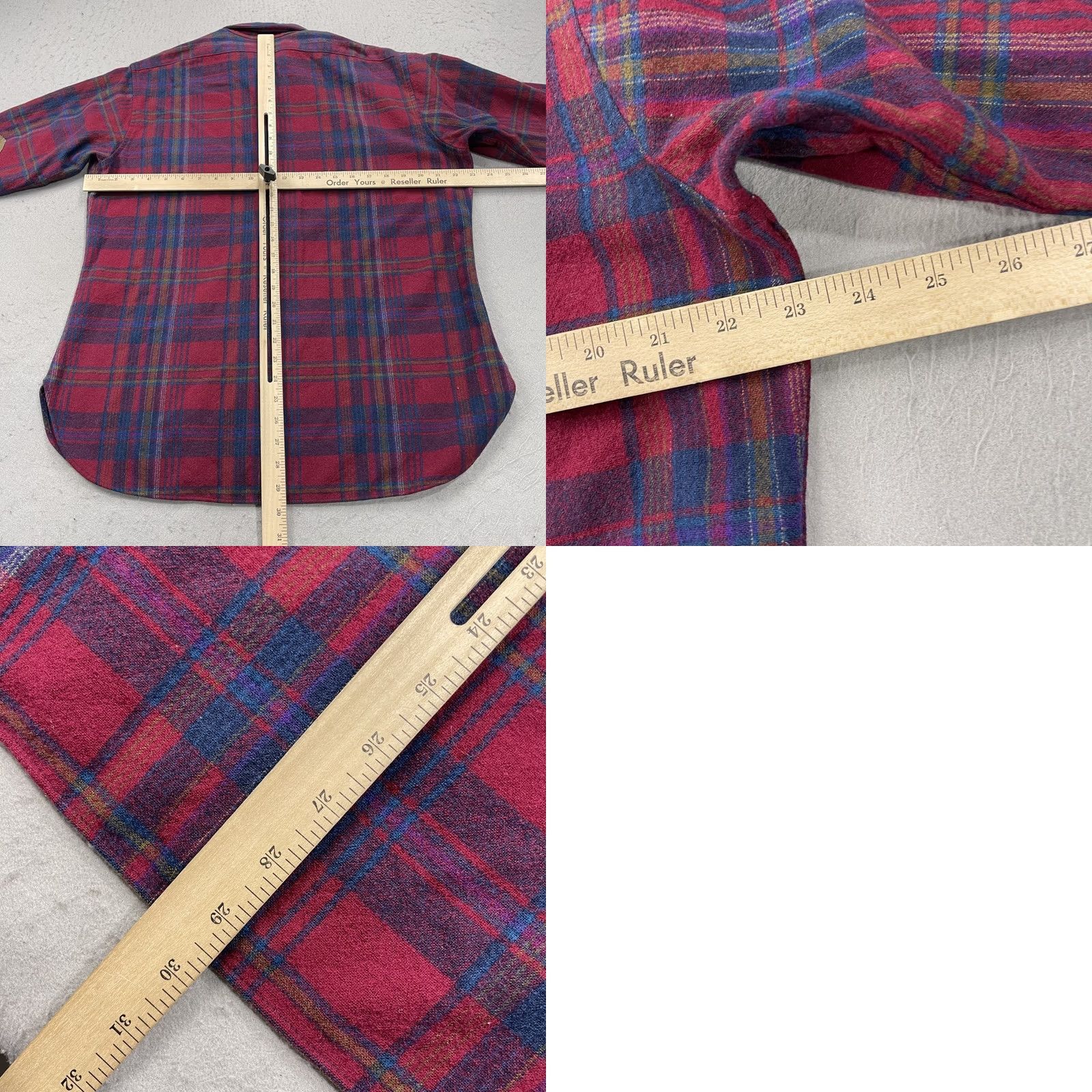 Pendleton VINTAGE Pendleton Shirt Mens XL Red Blue Elbow Patch Wool Flannel Plaid USA 70s Size US XL / EU 56 / 4 - 8 Thumbnail