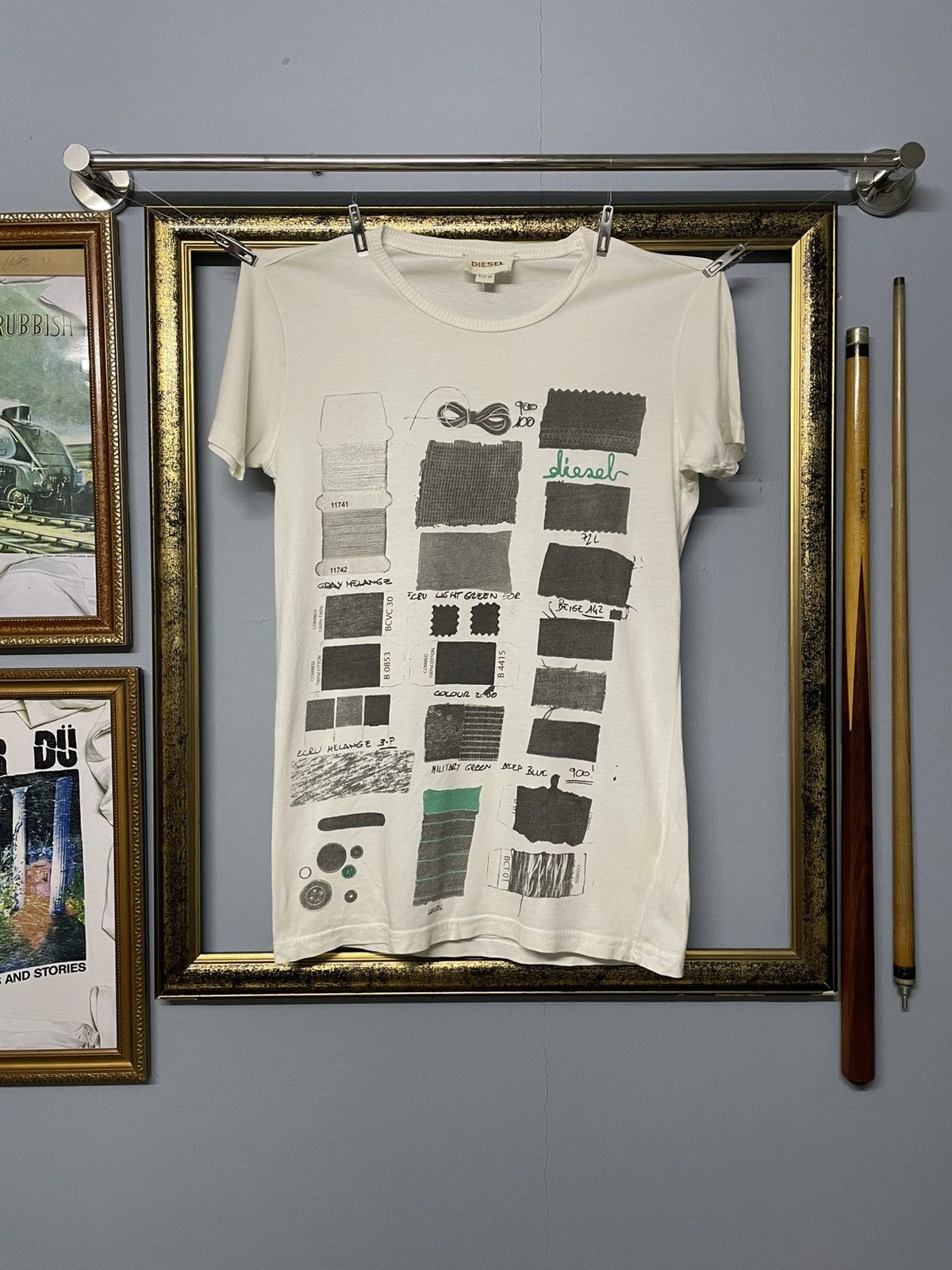 Designer × Diesel × Vintage Vintag Designer Diesel Industry Art Relay Photo Tee Tshirt Size US S / EU 44-46 / 1 - 1 Thumbnail