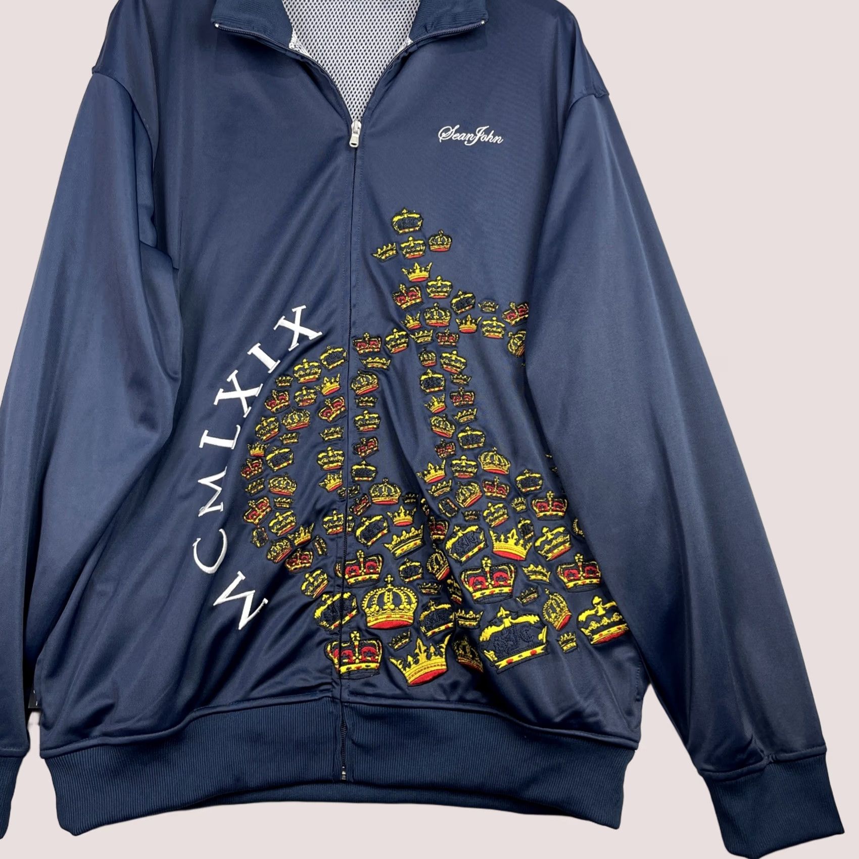 Sean John Sean John Track Jacket Mens XL Navy Blue Zip Up Baggy Streetwear Crown Y2K Size US XL / EU 56 / 4 - 1 Thumbnail
