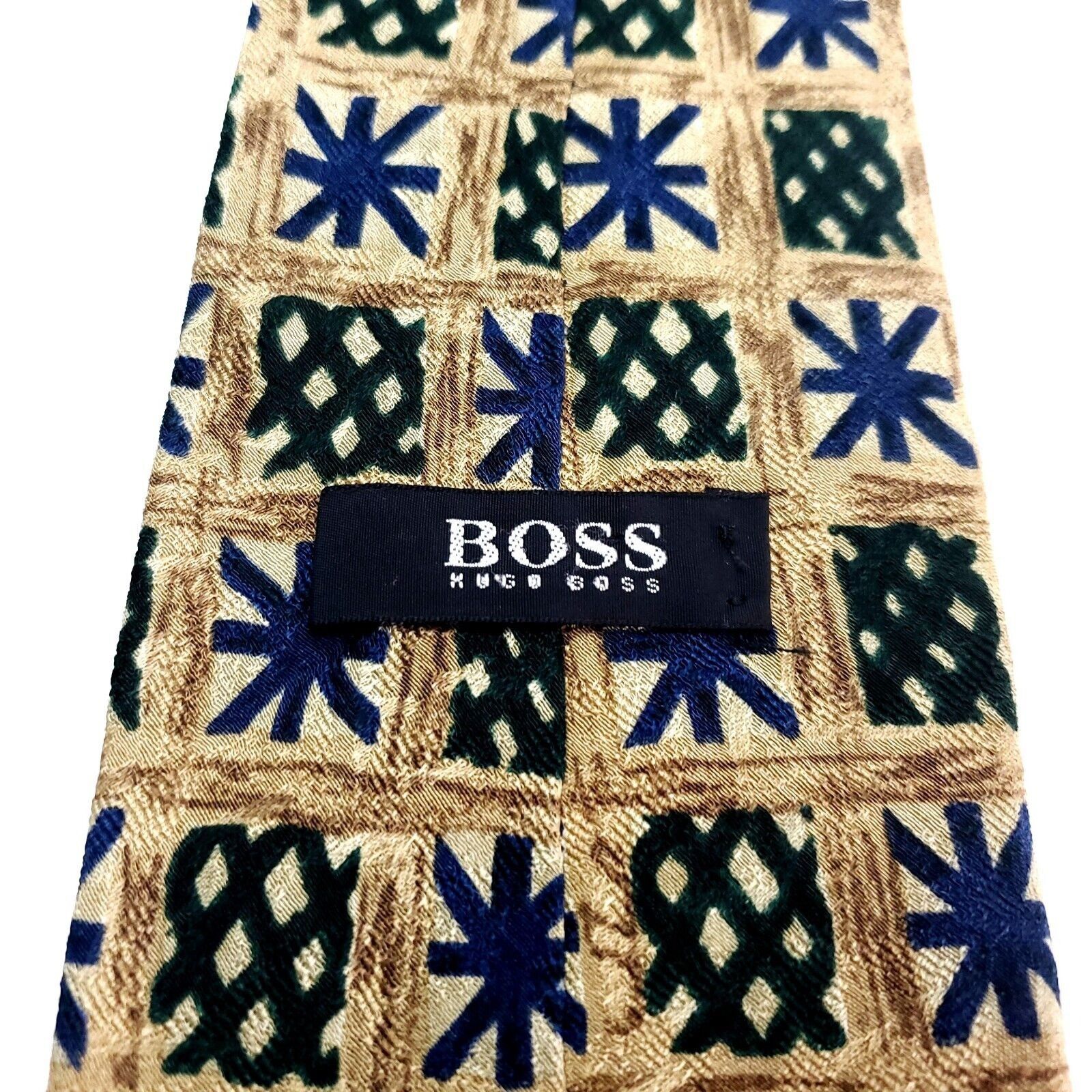 Hugo Boss Hugo Boss Silk Tie Woven Yellow Abstract Wide Size ONE SIZE - 3 Thumbnail