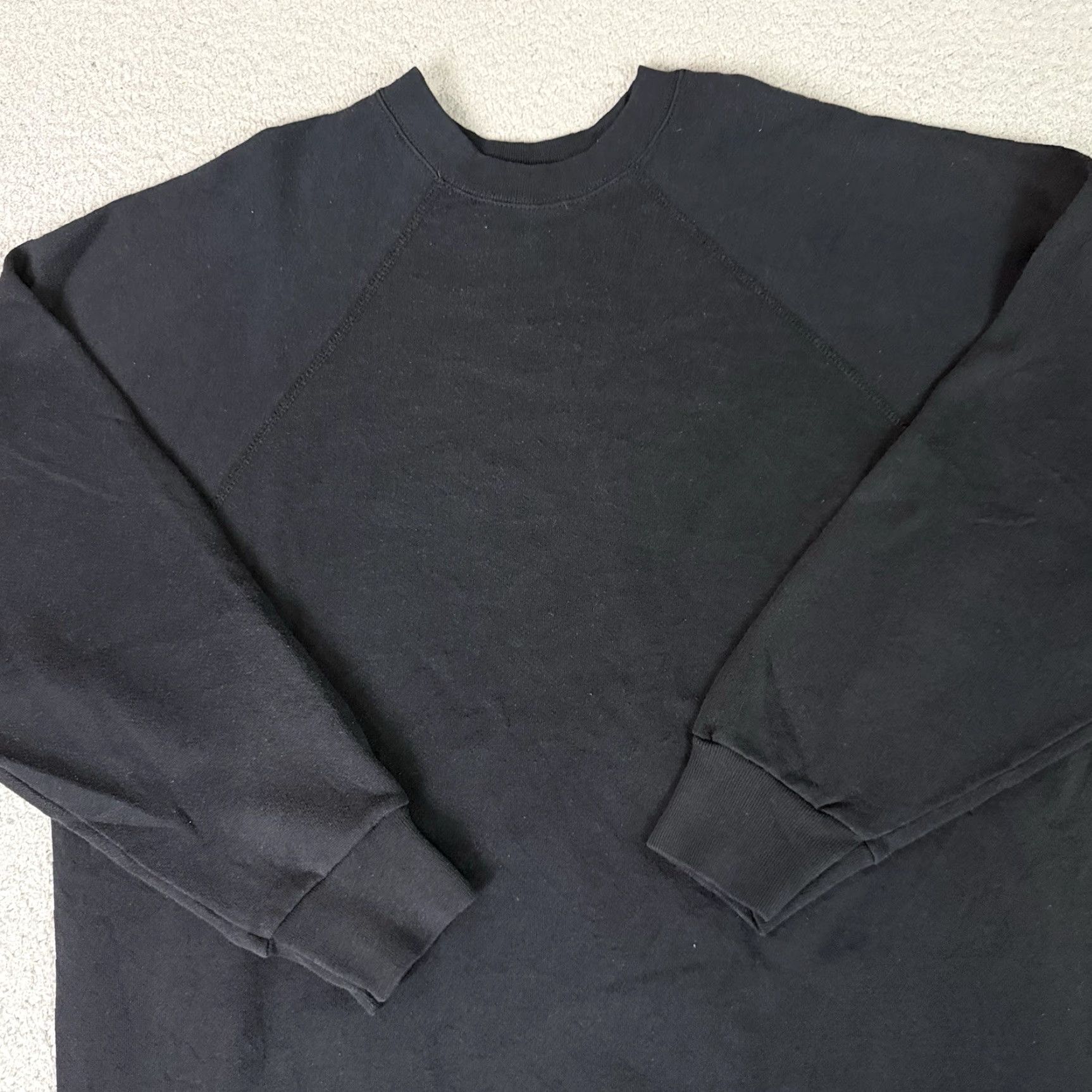 Tultex VINTAGE Tultex Sweatshirt Men's 2XL Black | Tultex Maximum Sweats Sweatshirt Crew Neck Pullover Vintage 90s Distressed Relaxed Fit Mens Size US XXL / EU 58 / 5 - 2 Thumbnail