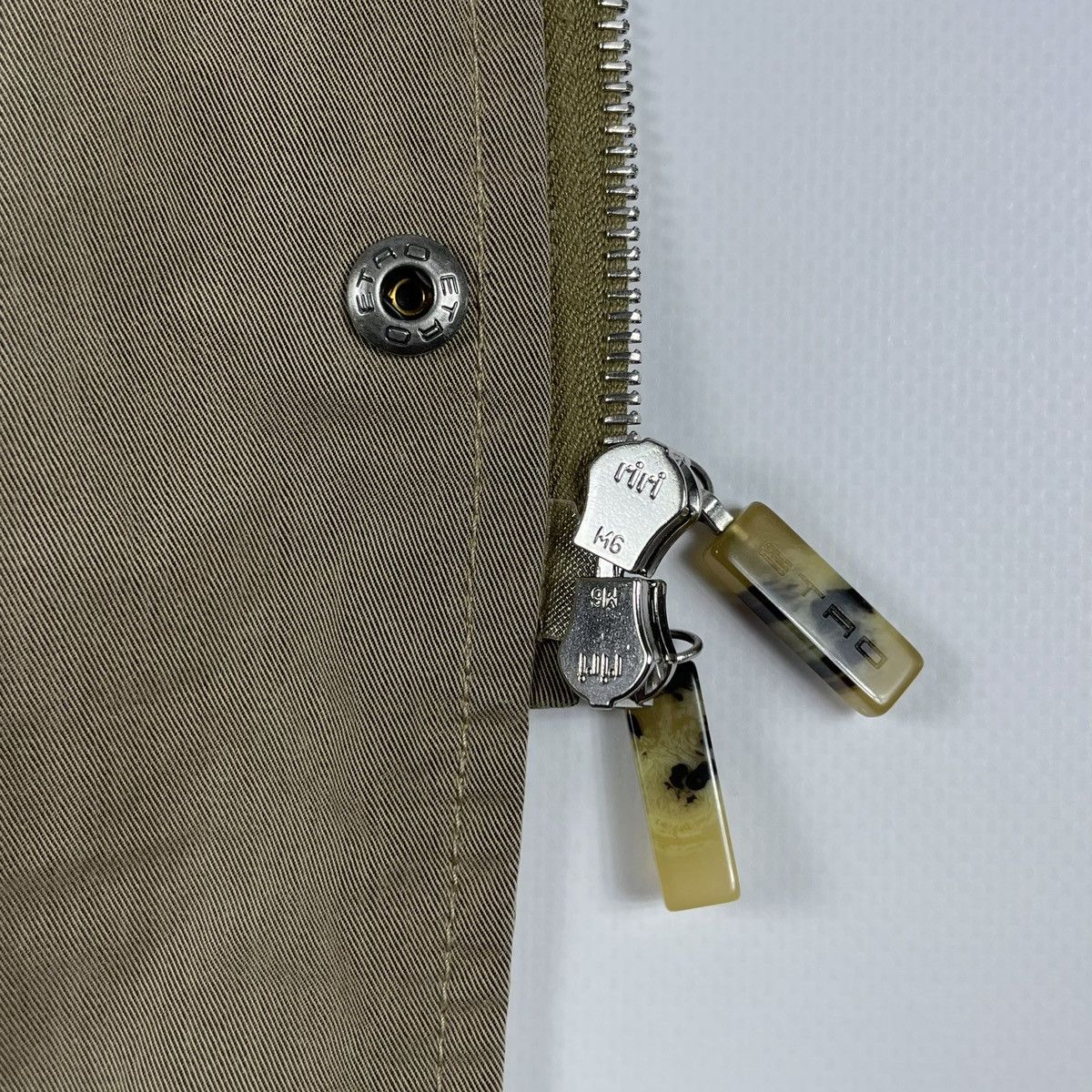 Etro ETRO Archives Zip Button Leather Cotton Beige/Brown Jacket Size US M / EU 48-50 / 2 - 13 Thumbnail