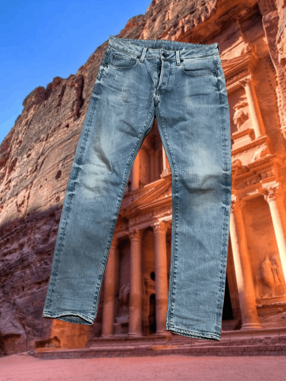 G-Star Distressed Wash Denim Jeans G-Star Raw 3301 slim Y2K Vintage Size US 31 - 1 Thumbnail