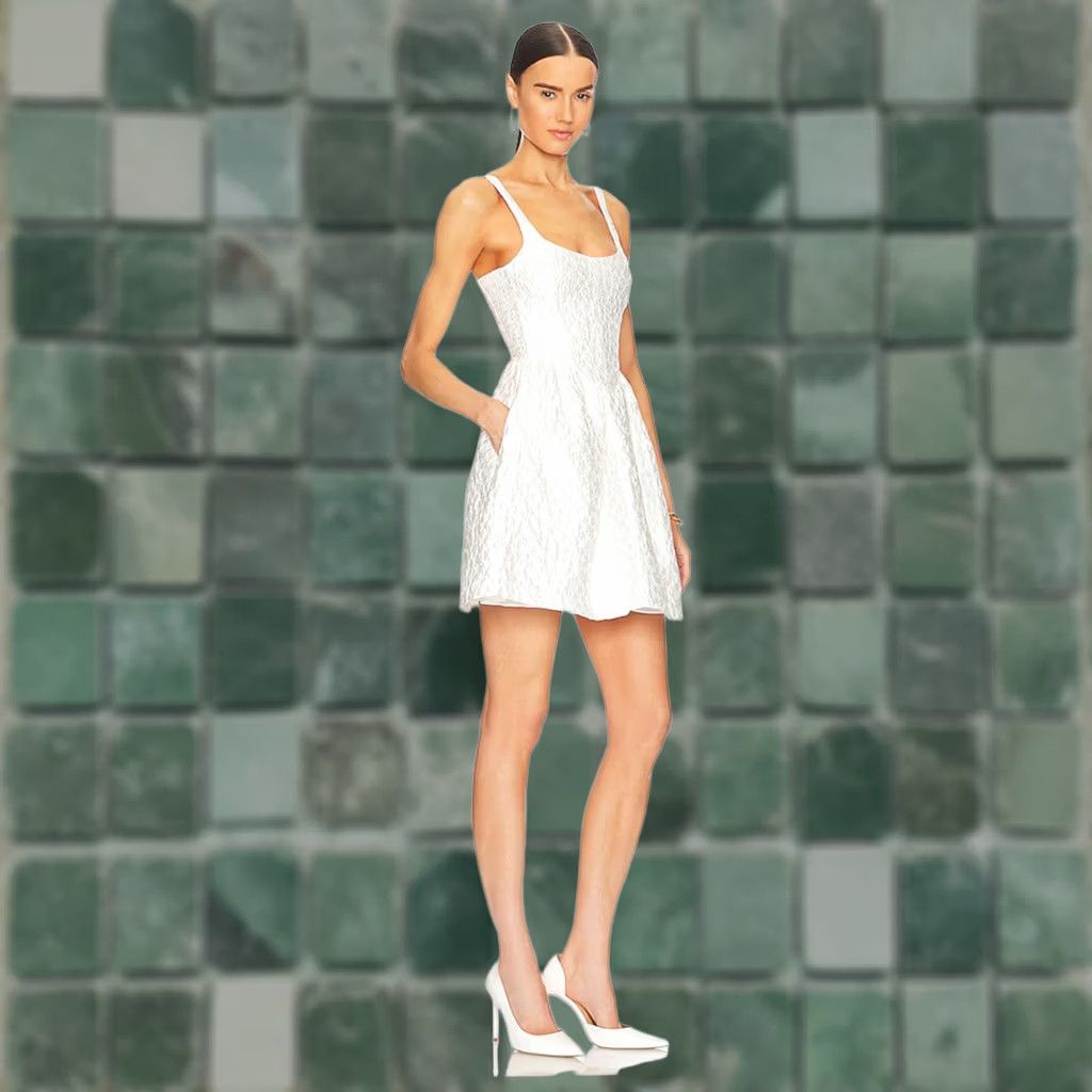 Amanda Uprichard Amanda Uprichard Mabel Dress In Bellis Womens Size L Midi Sleeveless White Floral Zip Scoop Neck Party/Cocktail Wedding Formal Dresses Womens Size L / US 10 / IT 46 - 1 Thumbnail