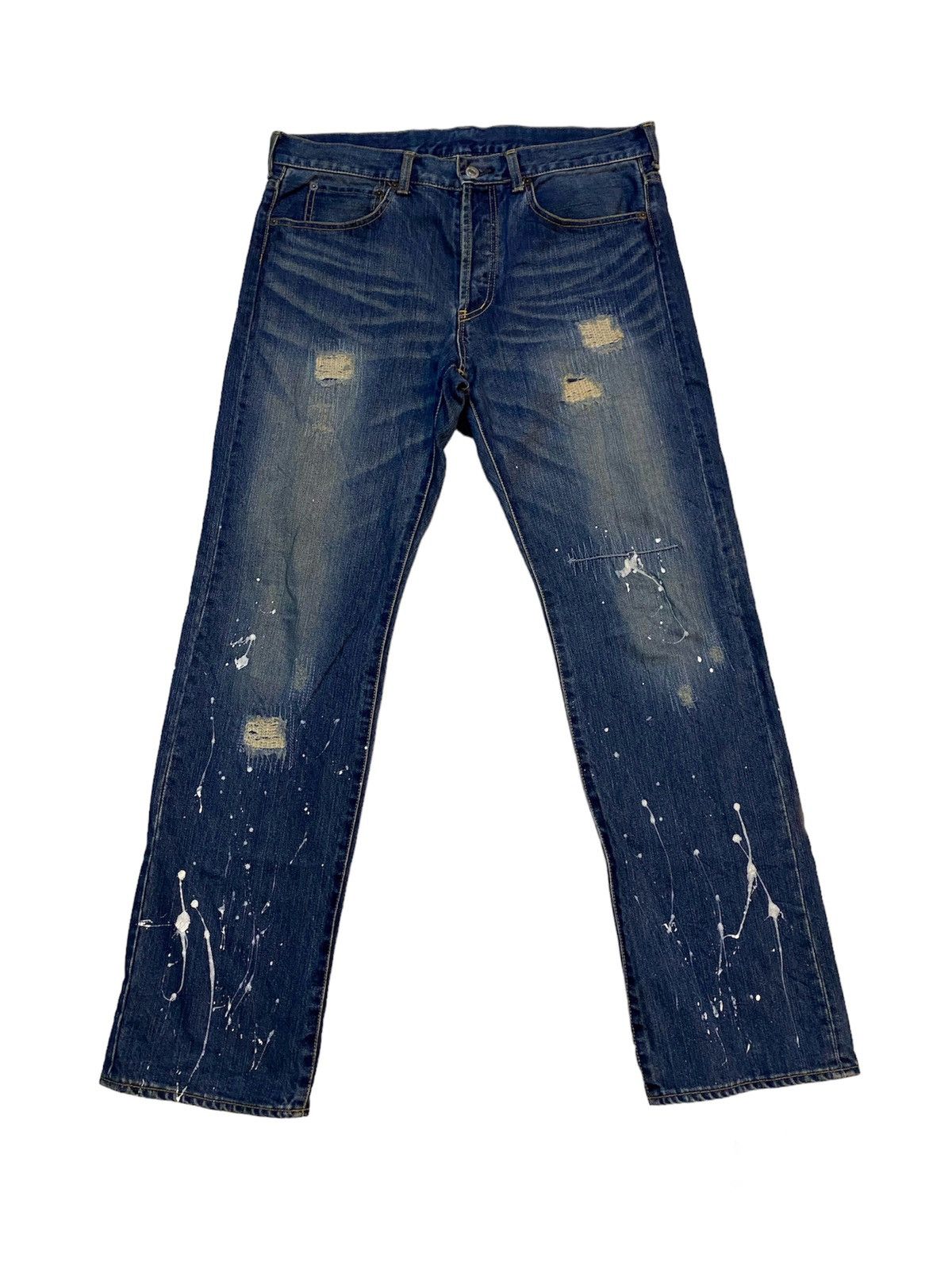If Six Was Nine × Le Grande Bleu (L.G.B.) × Takeo Kikuchi Japanese Brand TK Painter Distressed Regular Straight Denim Size US 34 / EU 50 - 3 Thumbnail