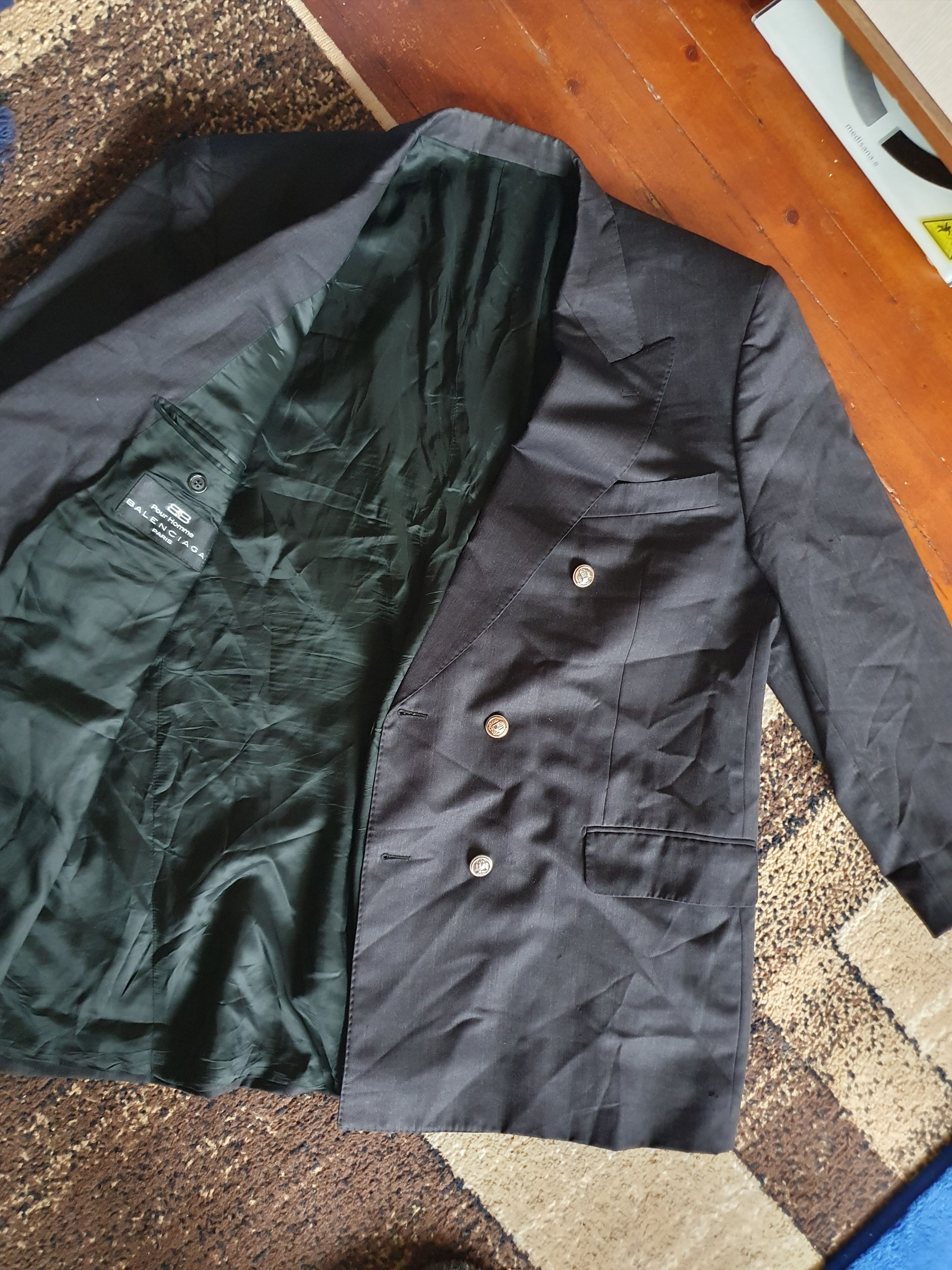 Balenciaga Double Breasted Vtg Tasmania 100's wool Blazer