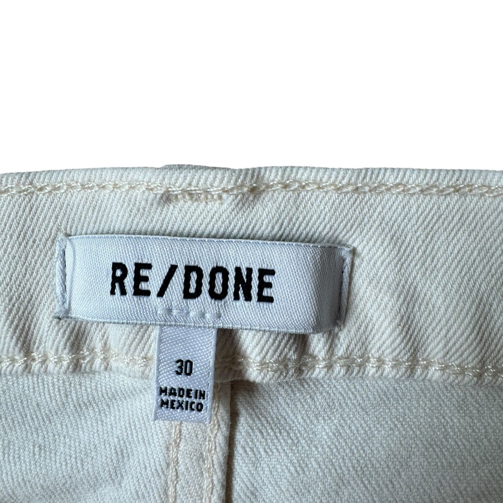 RE/DONE NEW Re/Done 70s Stovepipe Jeans Vintage White Size 30" / US 8 / IT 44 - 6 Thumbnail