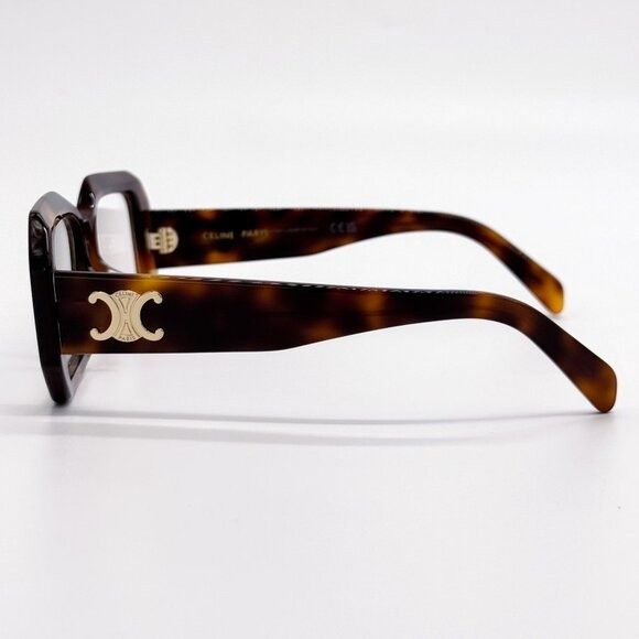 Celine NEW CL50155I 053, CELINE GEOMETRIC HAVANA BROWN EYEGLASSES C Size ONE SIZE - 6 Thumbnail