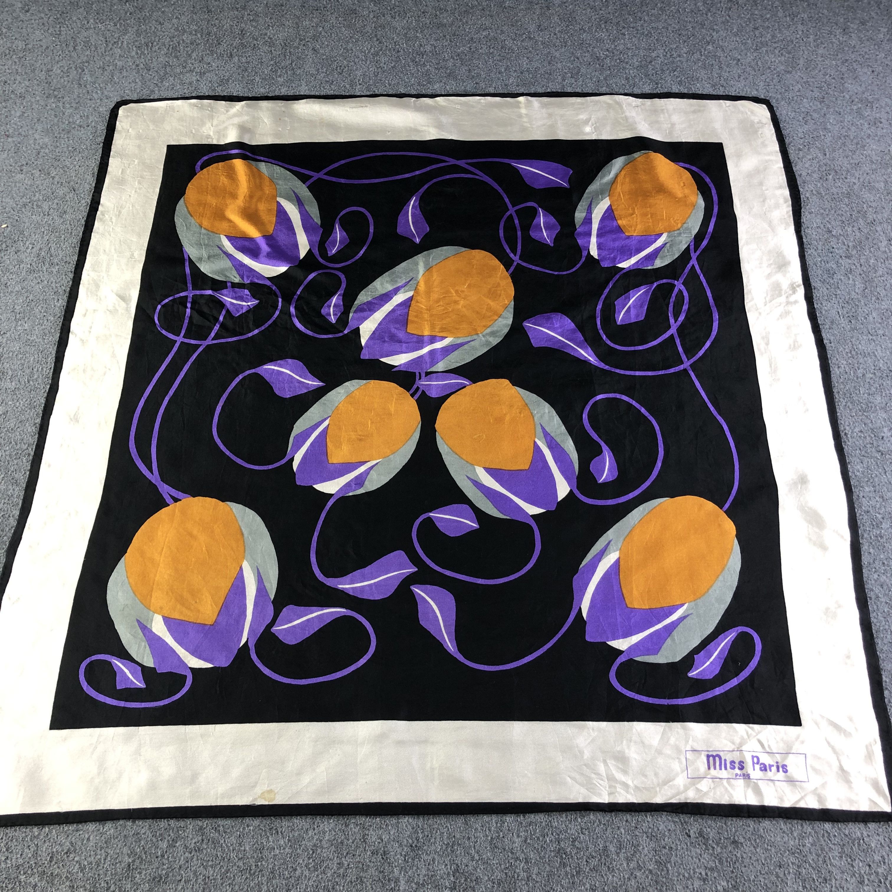 Vintage Miss Paris Luxury Floral Silk Scarf M956 Size ONE SIZE - 1 Thumbnail