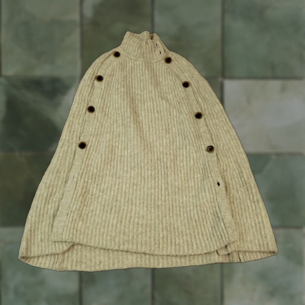 J.Crew J.CREW Women's Pullover Sweater XS Beige Casual Knit Mock Neck Long Sleeve Button Accents Size XS / US 0-2 / IT 36-38 - 1 Thumbnail