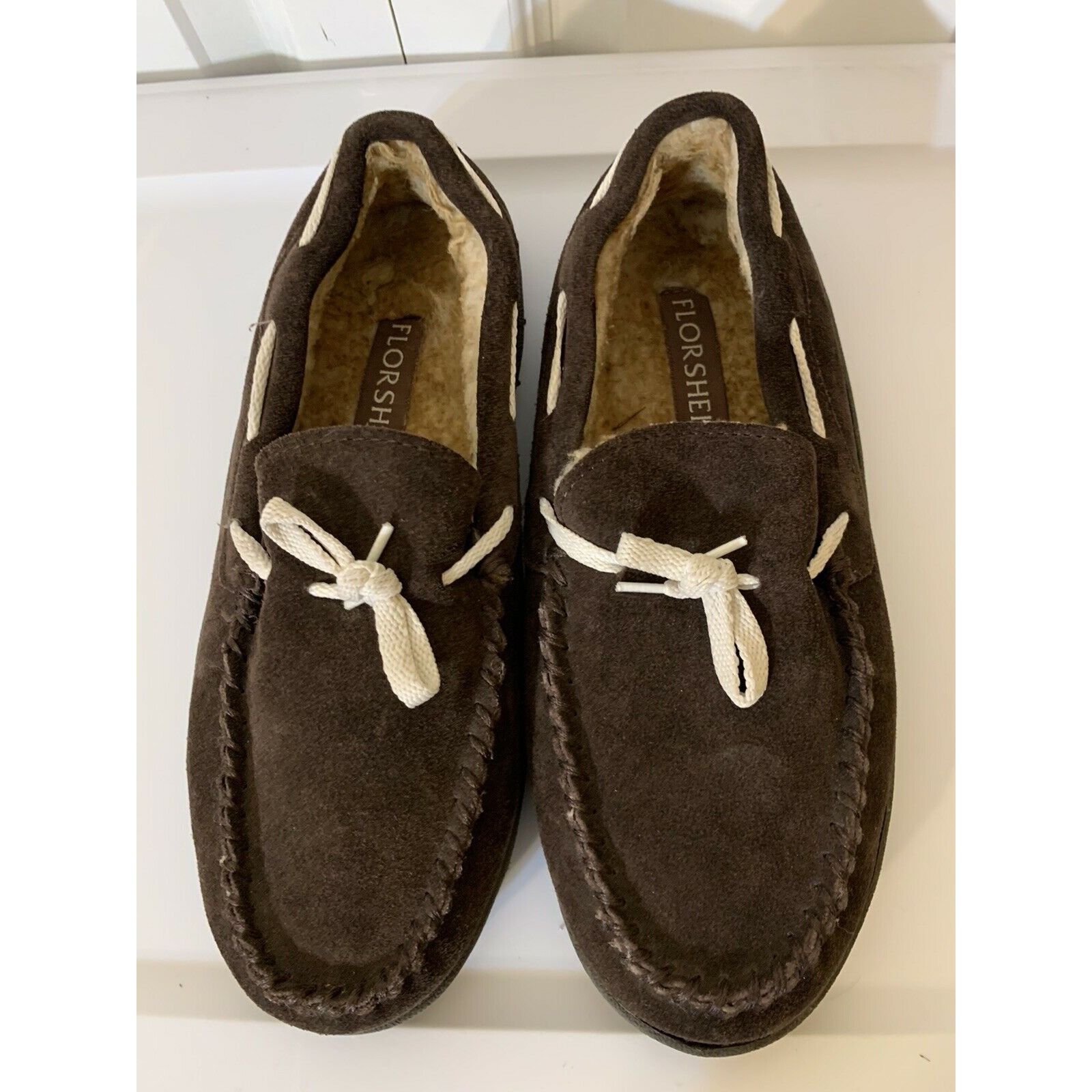 Florsheim Florsheim Men’s Sz 9M Cozzy Tie Chocolate Moccasin Slippers Size US 9 / EU 42 - 1 Thumbnail
