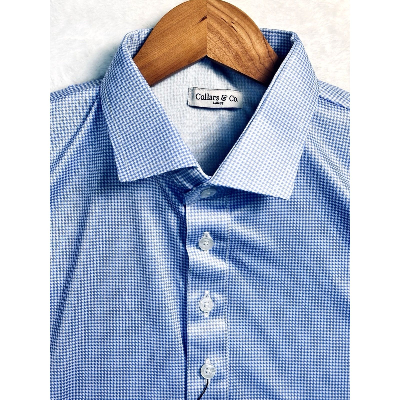 Other Collars & Co Semi-Spread Collar Polo In Turbo GT White-Blue Size US L / EU 52-54 / 3 - 3 Thumbnail