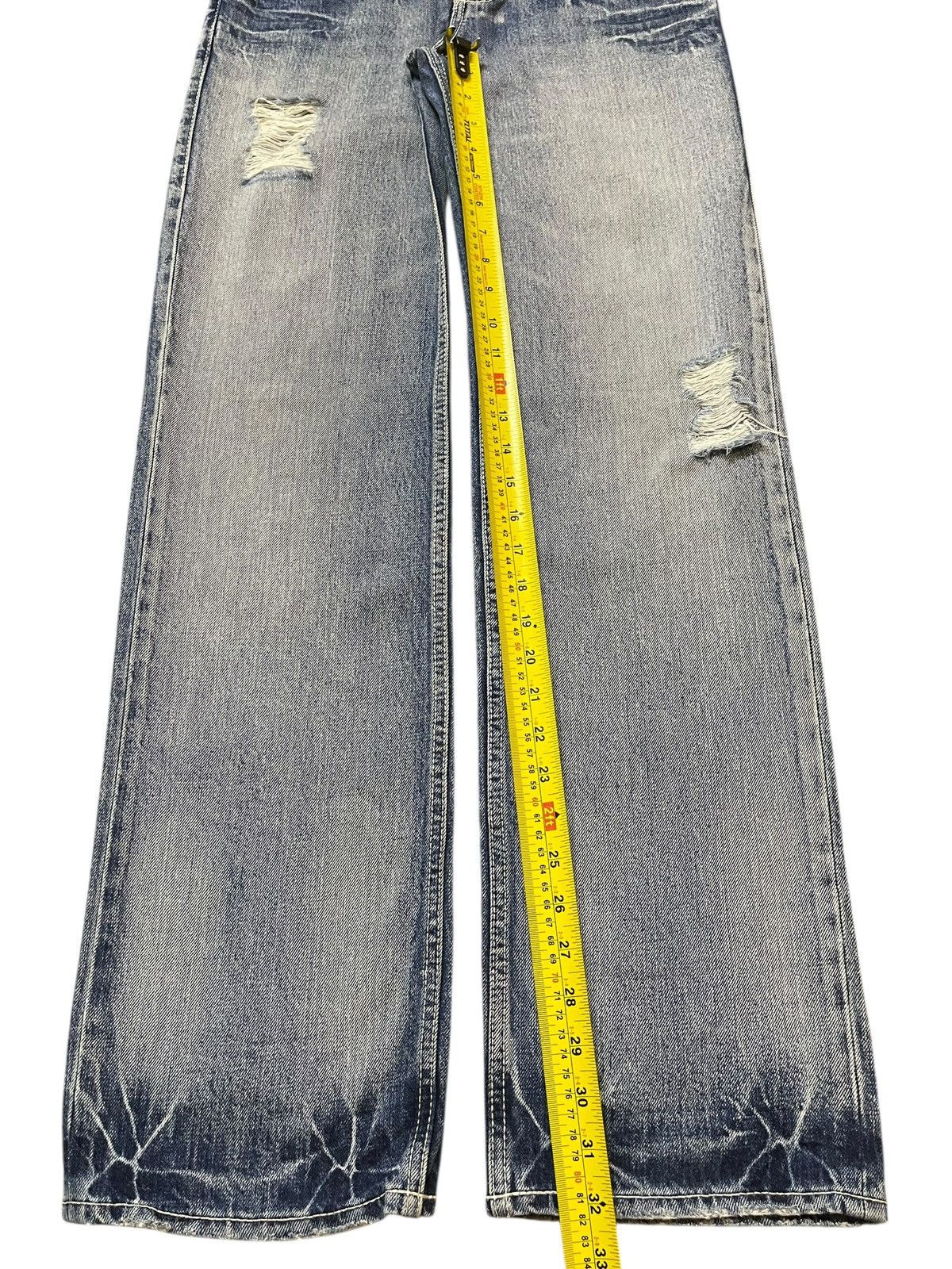 Japanese Brand Vintage Japanese Brand Blue Wash Distress Style Loose Jeans Size US 30 / EU 46 - 12 Thumbnail