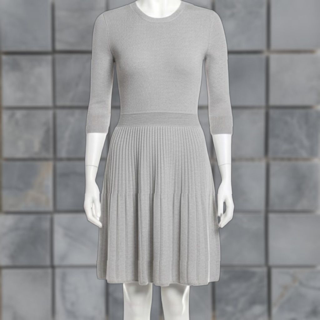 Vintage Eliza J Dress Gray M Knit A-Line Long Sleeve Round Neck Doorstep? Size M / US 6-8 / IT 42-44 - 1 Thumbnail