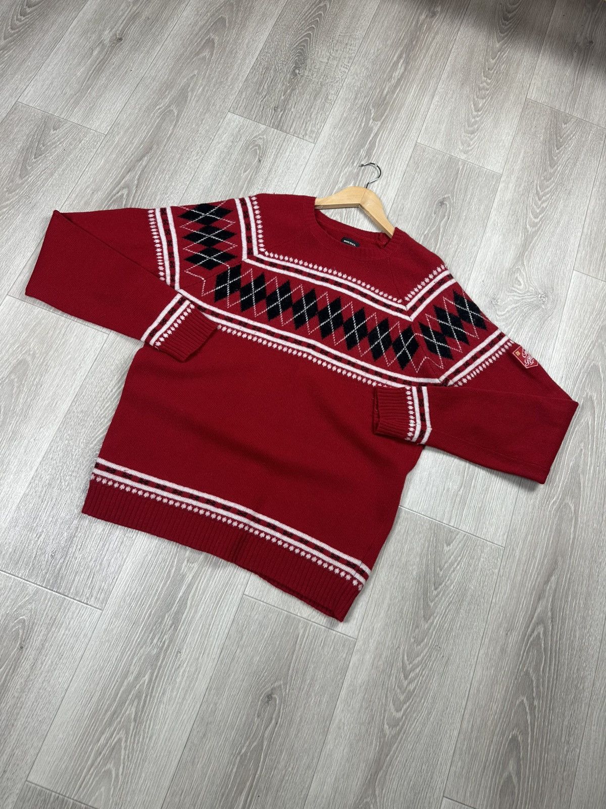 Diesel × Vintage Vintage DIESEL Wool Red Sweater Size US XXL / EU 58 / 5 - 3 Thumbnail