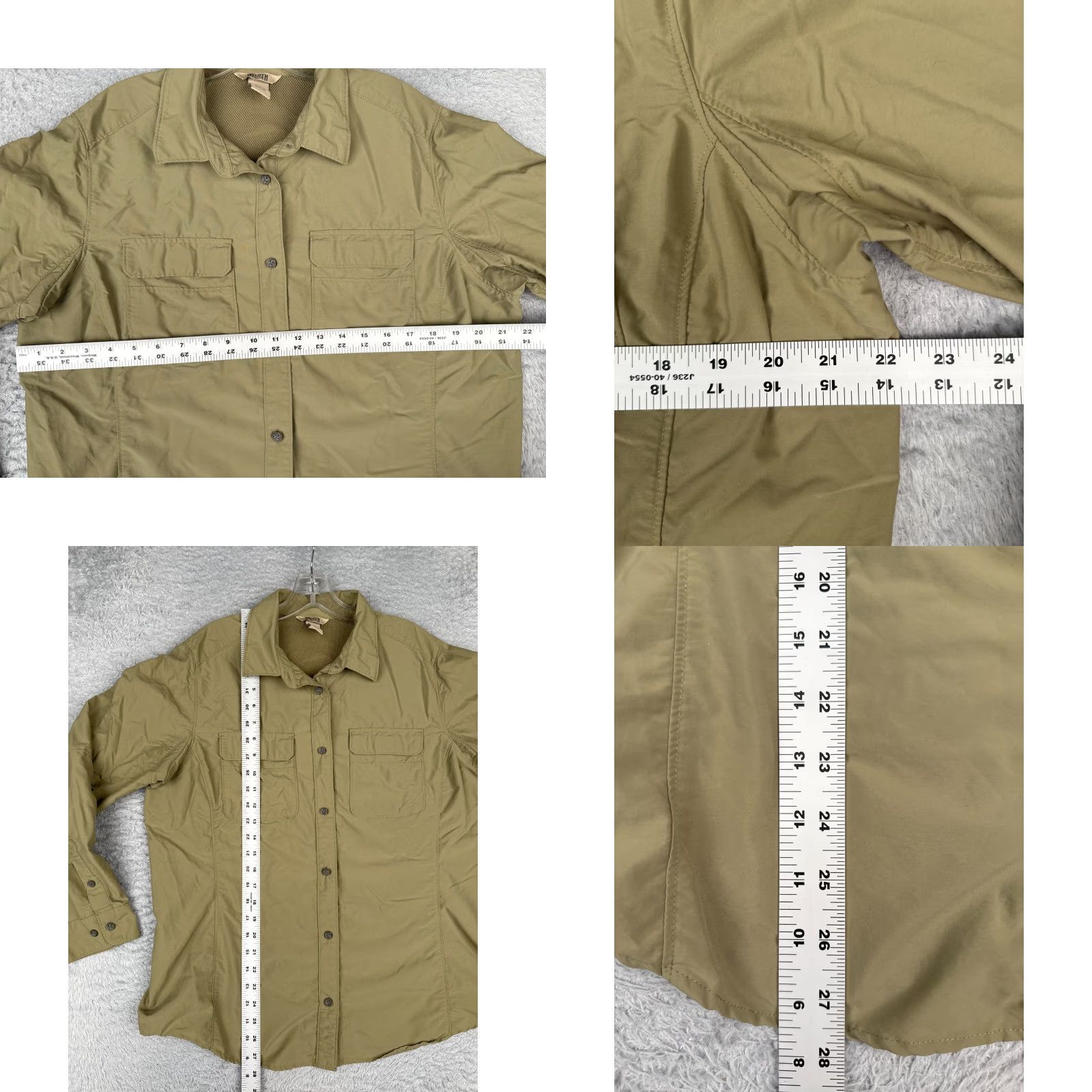 Vintage Duluth Shirt Men Button-Up Nylon Blend Green Long Sleeve XL Vented Breathable Pockets All Seasons Fishing Angler Outdoor Size US XL / EU 56 / 4 - 8 Thumbnail