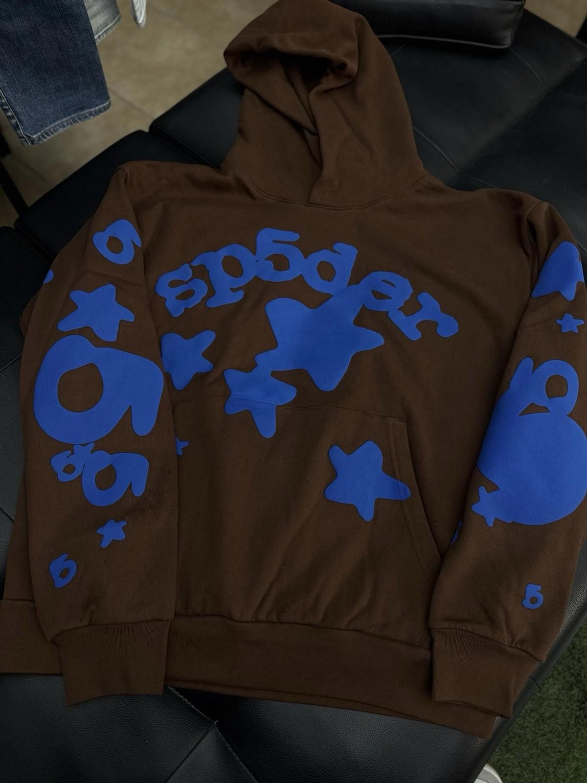Sp5der Sp5der Worldwide Brown/Blue Hoodie Size (XL) (NEW) Size US XL / EU 56 / 4 - 1 Thumbnail