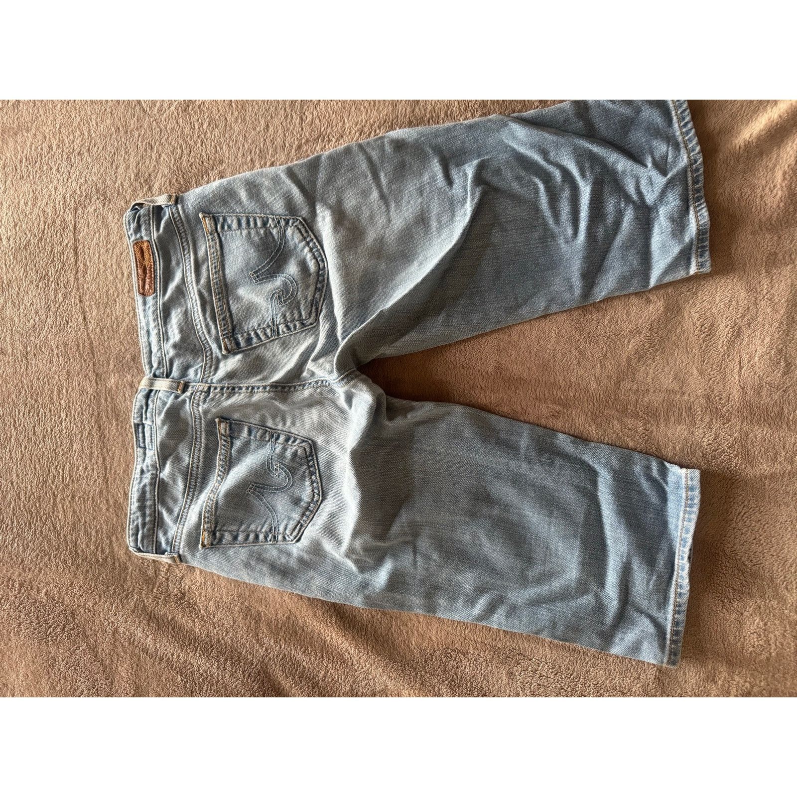 AG Adriano Goldschmied Adriano Goldschmied Light Wash Denim Capri Shorts Low Rise Size 27" / US 4 / IT 40 - 4 Thumbnail