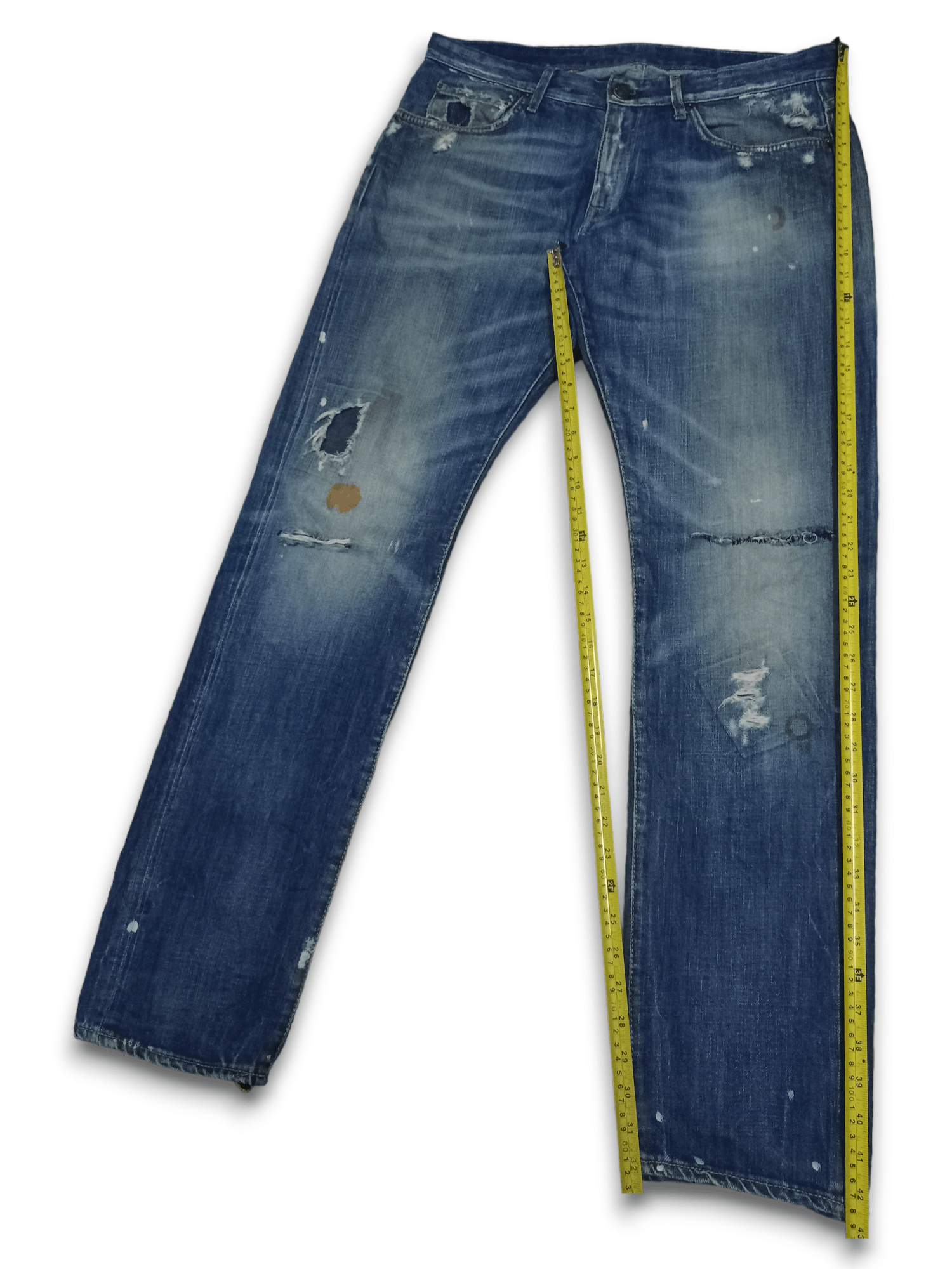Japanese Brand Vintage Japanese Reign Studio Distress Paint Splatter Jeans Size US 35 - 10 Thumbnail