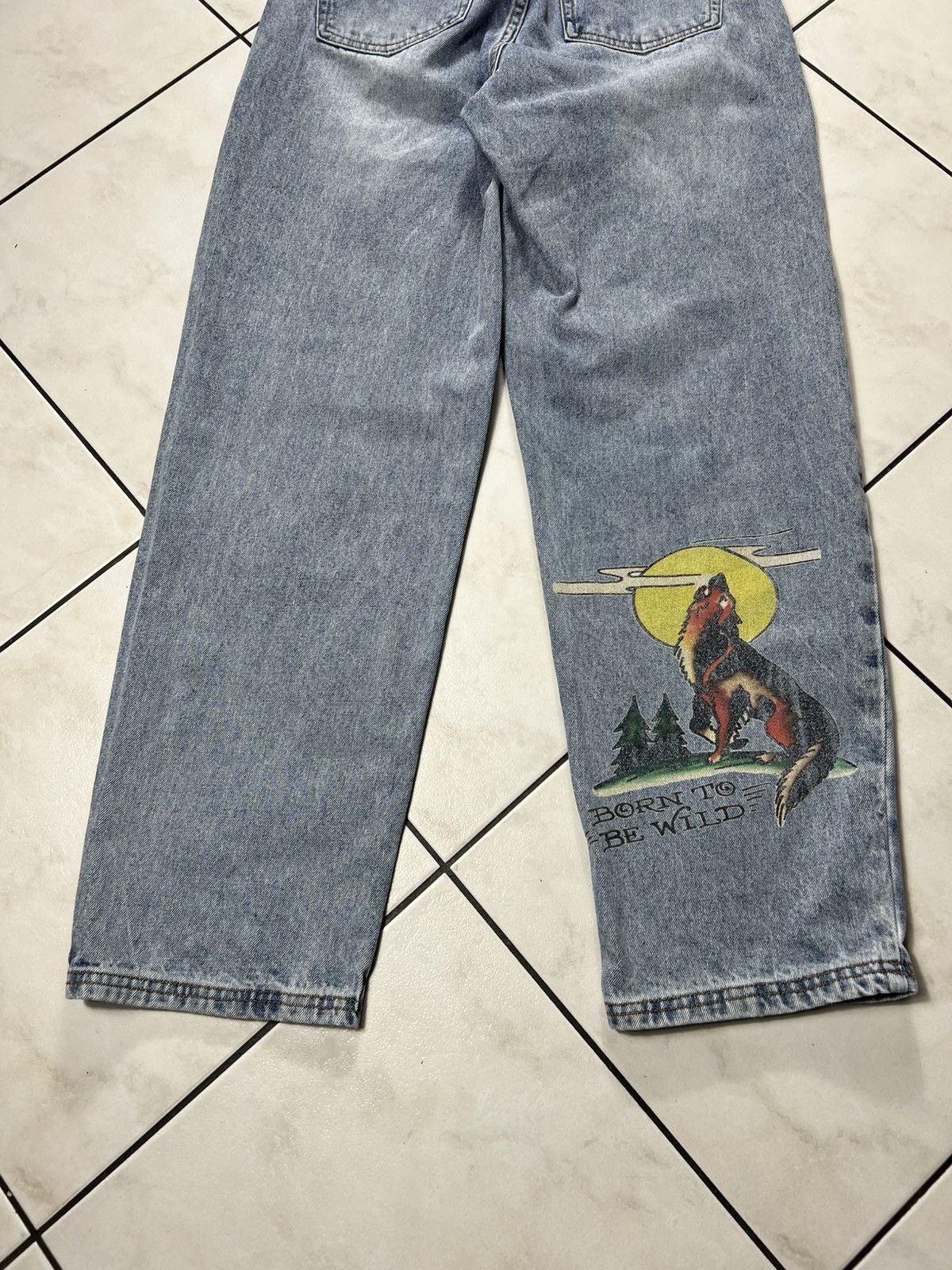 Ed Hardy Ed Hardy born wild boyfriend jeans wolf print y2k baggy pant Size 27" / US 4 / IT 40 - 13 Thumbnail
