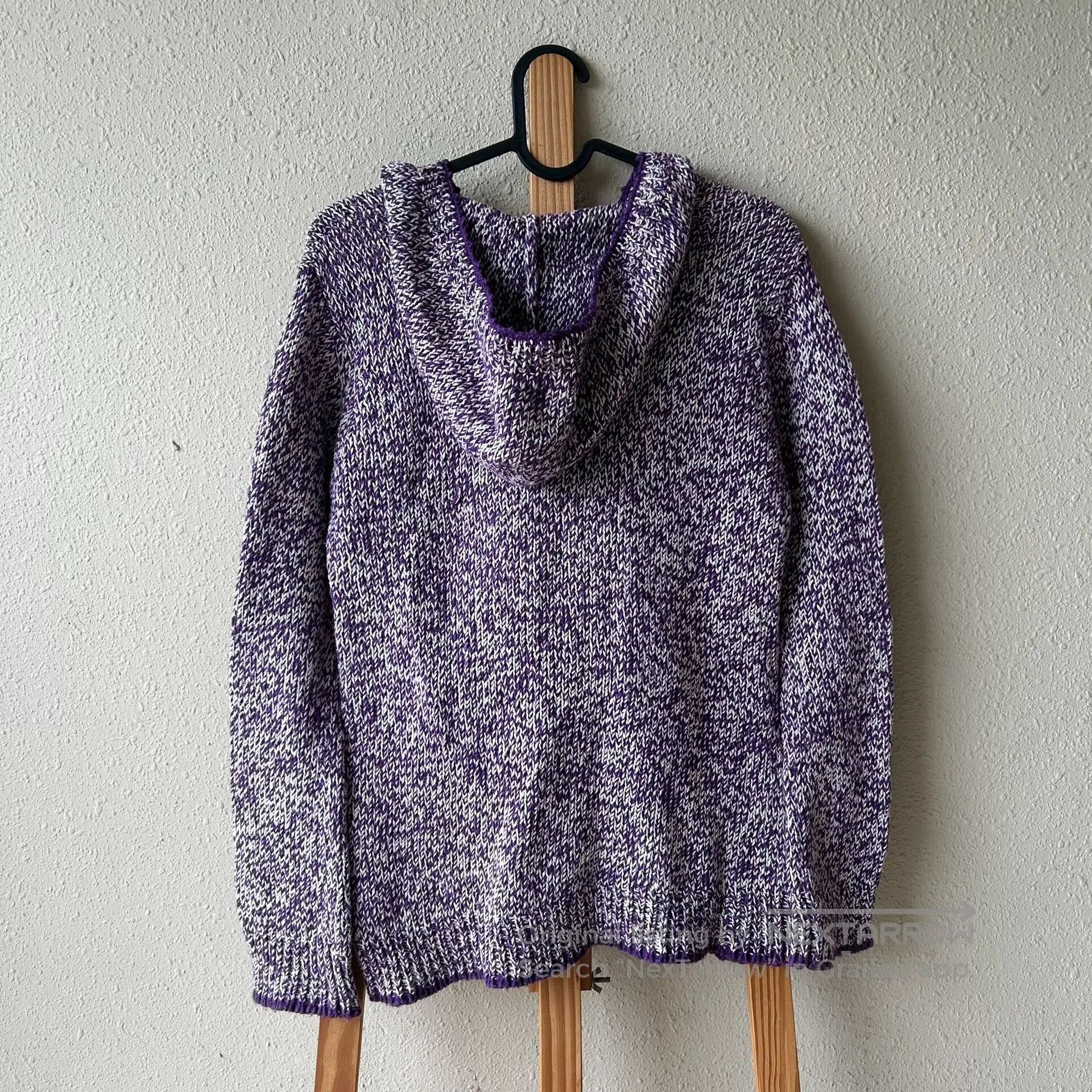 Hysteric Glamour vintage purple knitted hoodie with doll design. Size XXS / US 00 / IT 34 - 2 Thumbnail