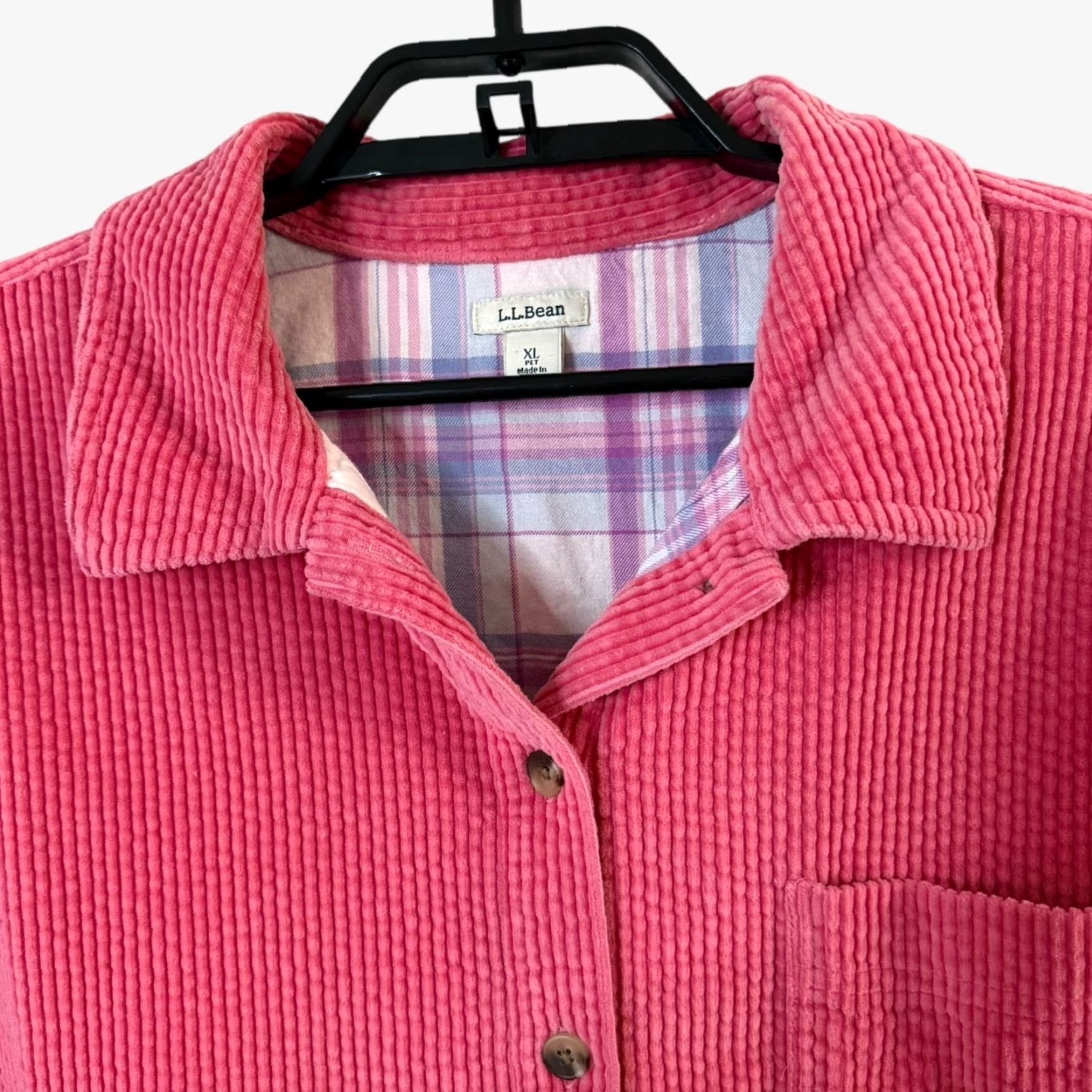 Vintage L.L. Bean Corduroy Shirt Jacket Pink Women's XL Petite Shacket Button-Up Lined Flannel Pockets Corduroy Shacket Womens Small to XL Size XL / US 12-14 / IT 48-50 - 5 Thumbnail