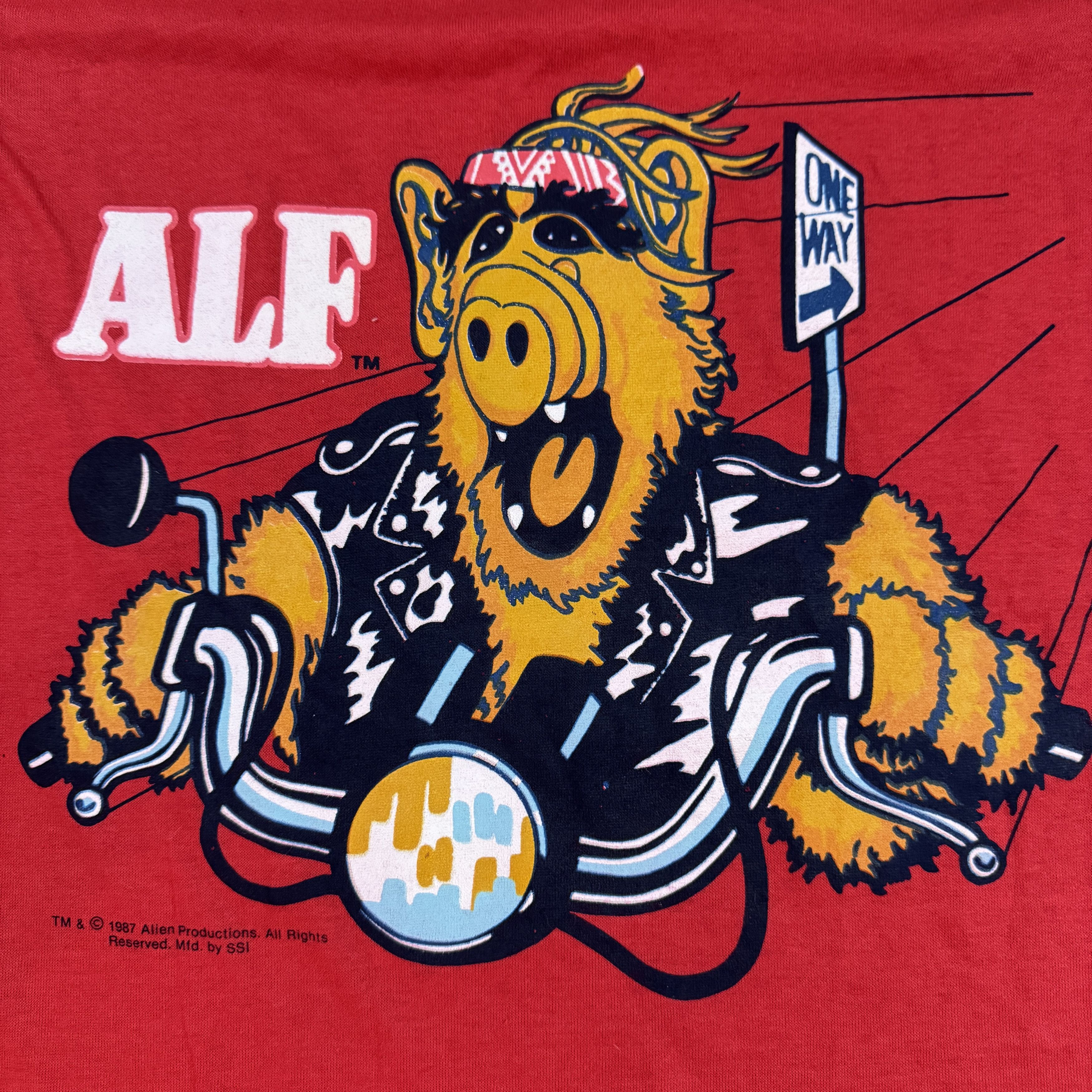 Vintage 1987 Vintage ALF TV/MOVIE Promo Motorcycle Biker Tee Size US S / EU 44-46 / 1 - 2 Thumbnail