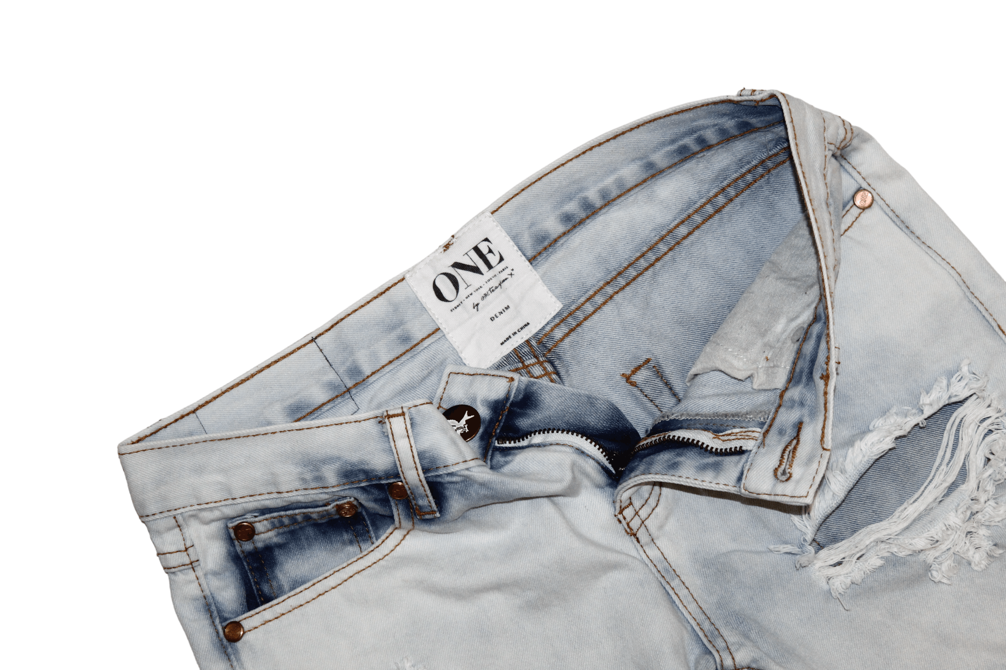 One Teaspoon Y2k One Teaspoon Light Blue Washed Destroyer Jeans Size US 26 / EU 42 - 6 Thumbnail