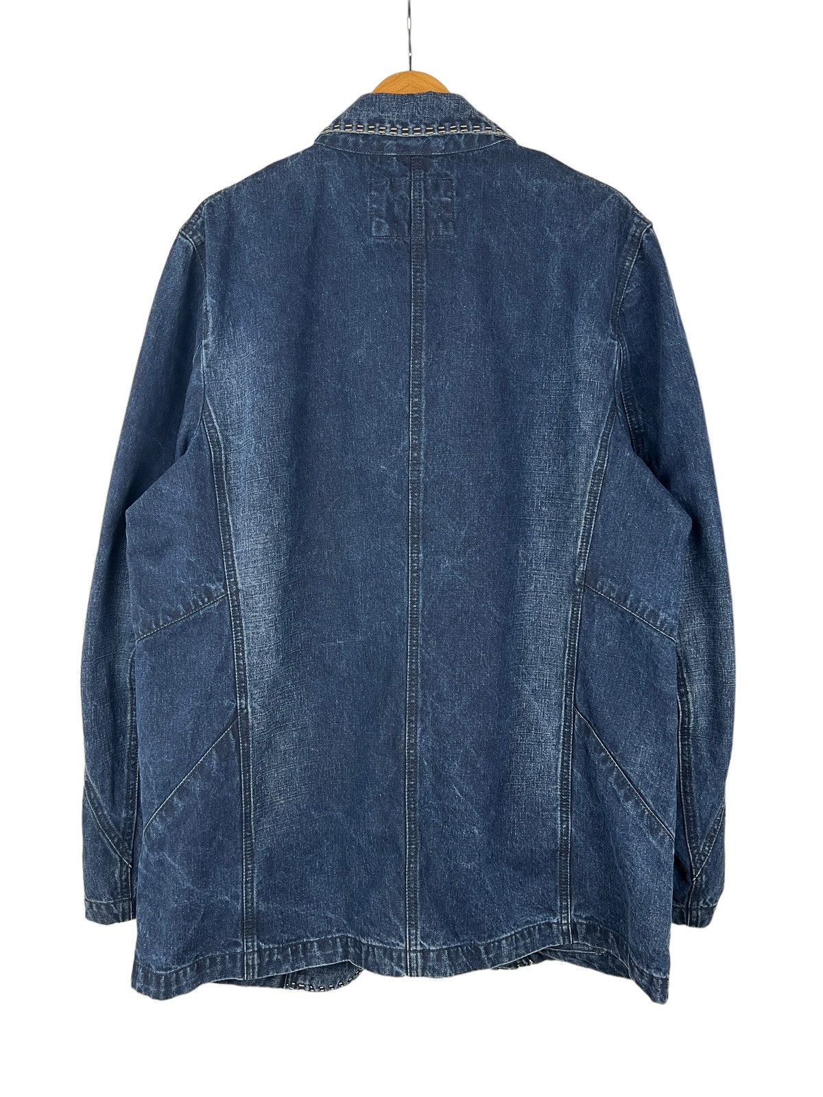 Marithe + Francois Girbaud Vintage Marithe Francois Girbaud Denim Blazer Jacket Size US L / EU 52-54 / 3 - 2 Thumbnail