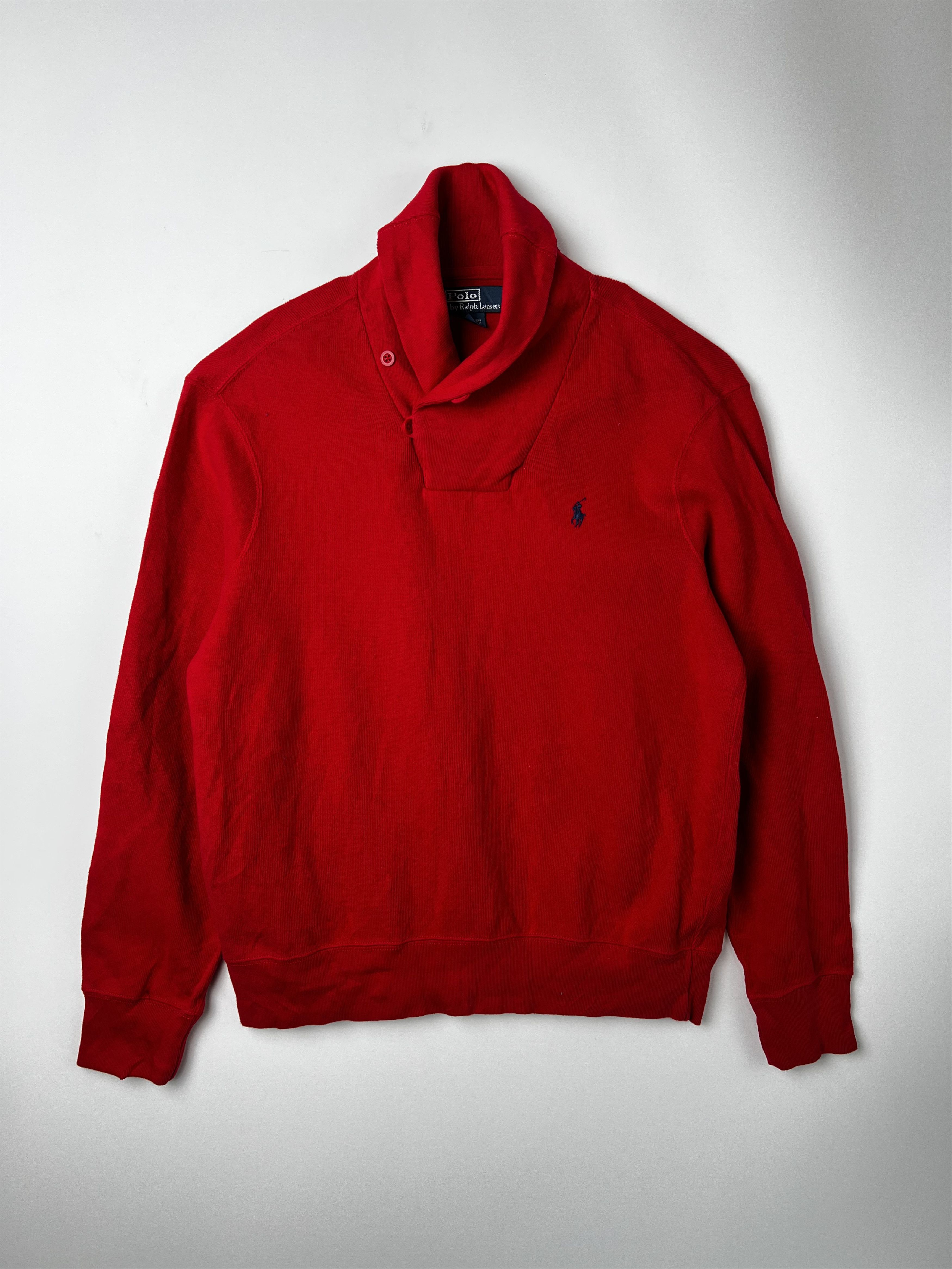 Polo Ralph Lauren Ralph Lauren Cotton Sweater Shawl Collar Red Large Size US L / EU 52-54 / 3 - 1 Thumbnail