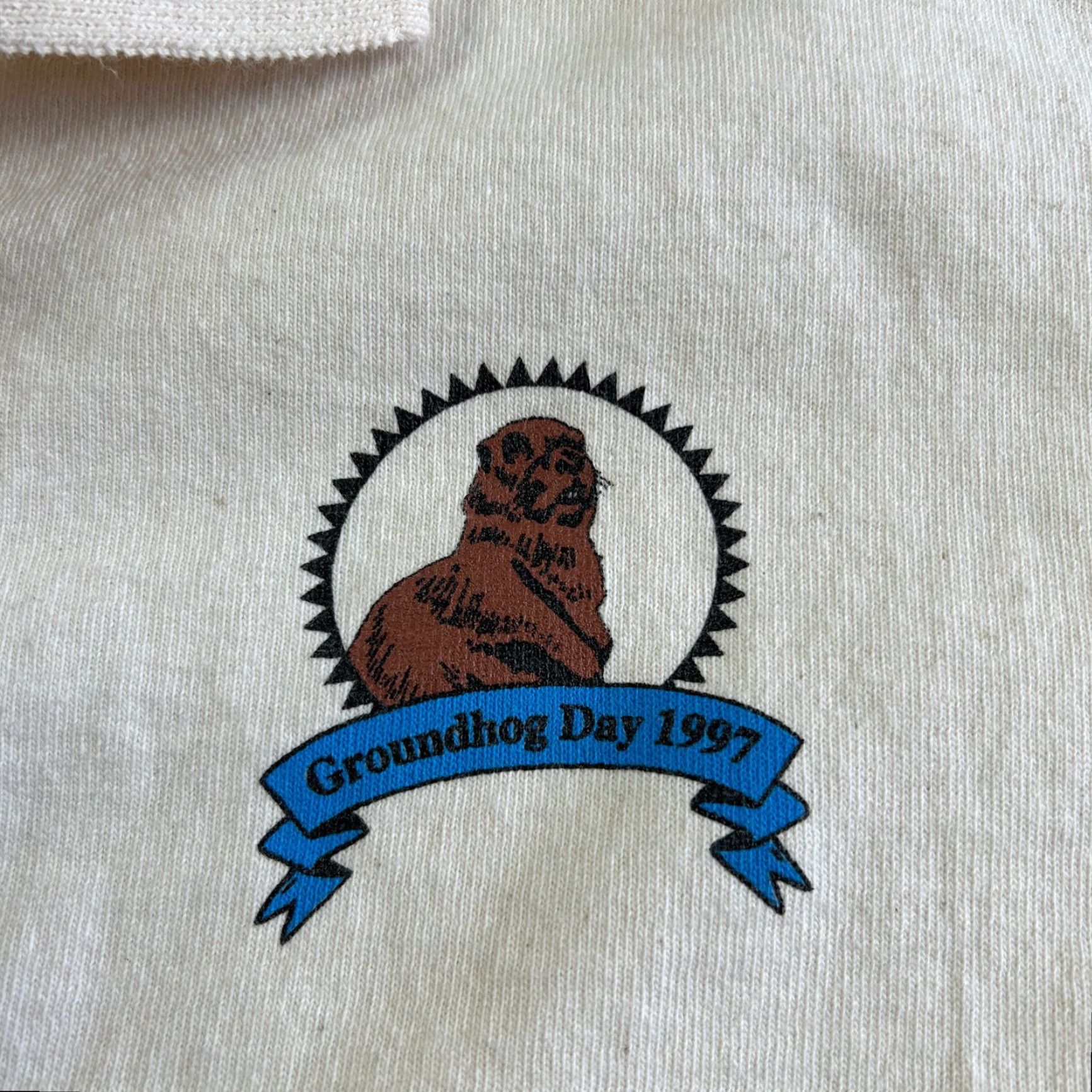 Vintage VINTAGE Groundhog Day 1997 Punxsutawney Phil Polo Shirt Beige XL 90s Made in USA Size US XL / EU 56 / 4 - 3 Thumbnail