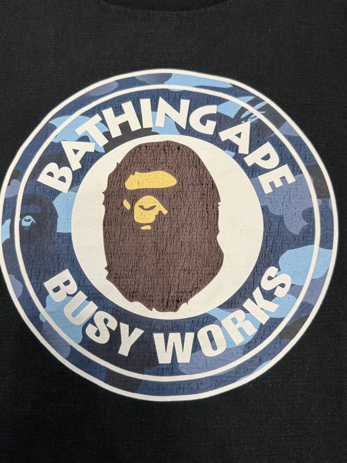 Bape Bape busy works blue camo t-shirt Size US L / EU 52-54 / 3 - 3 Thumbnail