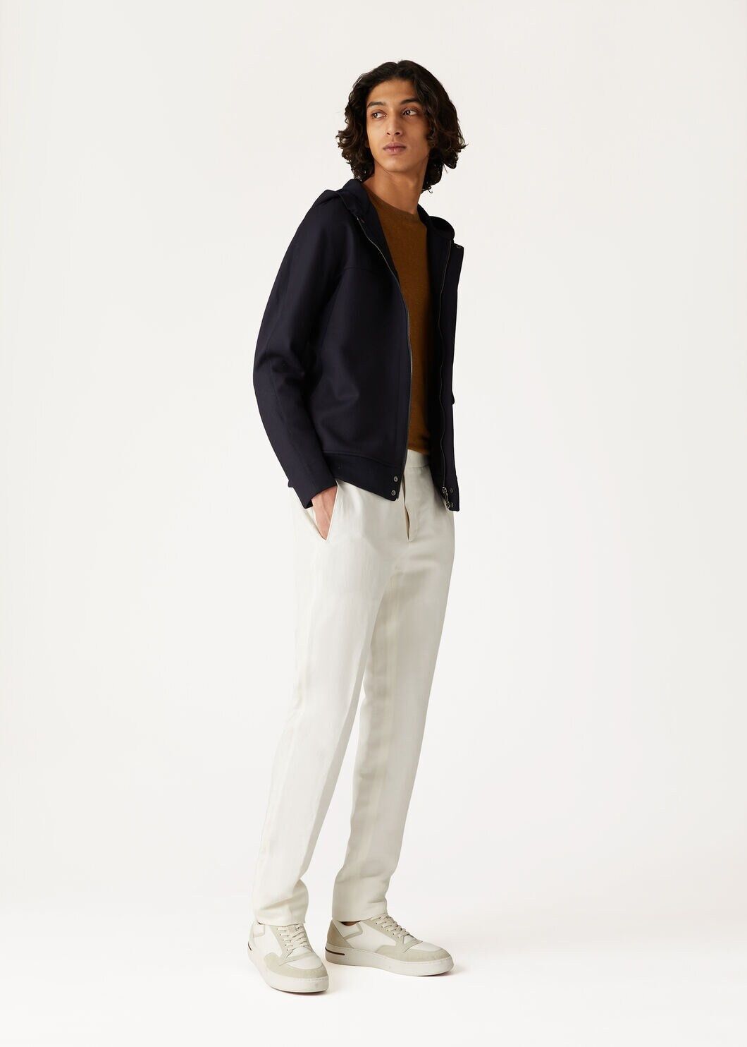 Loro Piana o1w1db10125 FAL5979 Holburn Bomber Jacket in Navy Blue Size US XL / EU 56 / 4 - 2 Thumbnail
