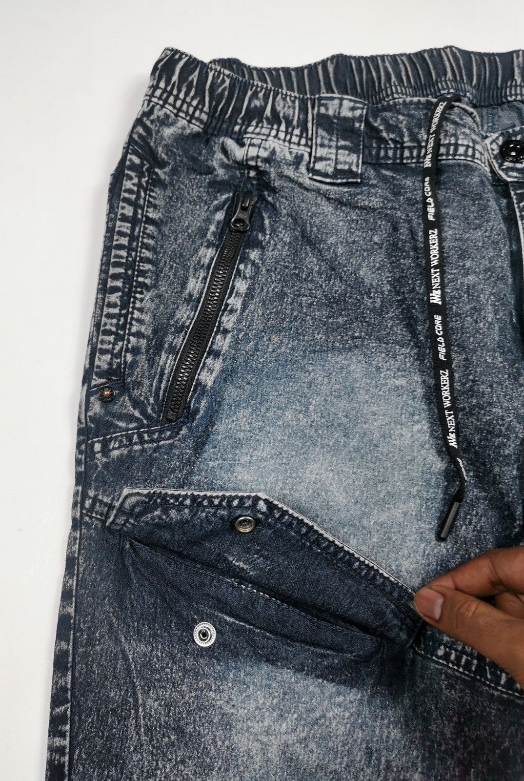 Japanese Brand Fieldcore Next Workerz Cargo Denim Shorts Size US 38 / EU 54 - 3 Thumbnail