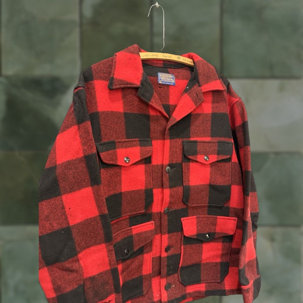 Pendleton VINTAGE Pendleton Wool Plaid Mackinaw Cruiser Hunting Jacket Medium Mens Red 70s Flawed Size US M / EU 48-50 / 2 - 1 Thumbnail