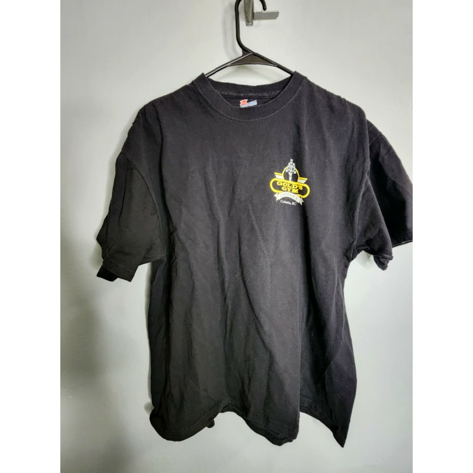 Gildan Vintage Gildan Men's L Gold’s Gym Columbia SC Double-Sided Black T-Shirt Size US L / EU 52-54 / 3 - 2 Thumbnail