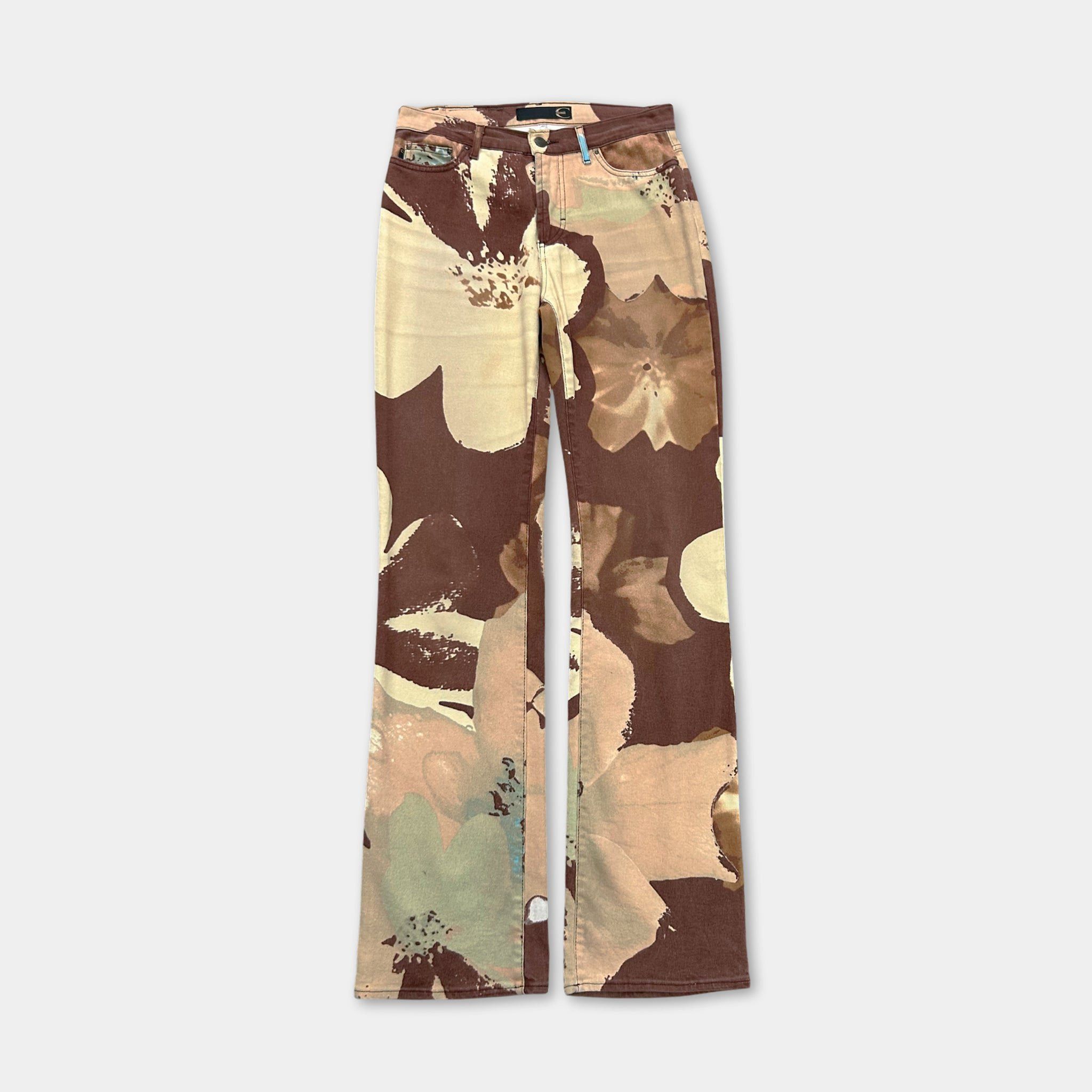 Just Cavalli Just Cavalli 2000s Floral Flared Jeans Size 29" - 1 Thumbnail